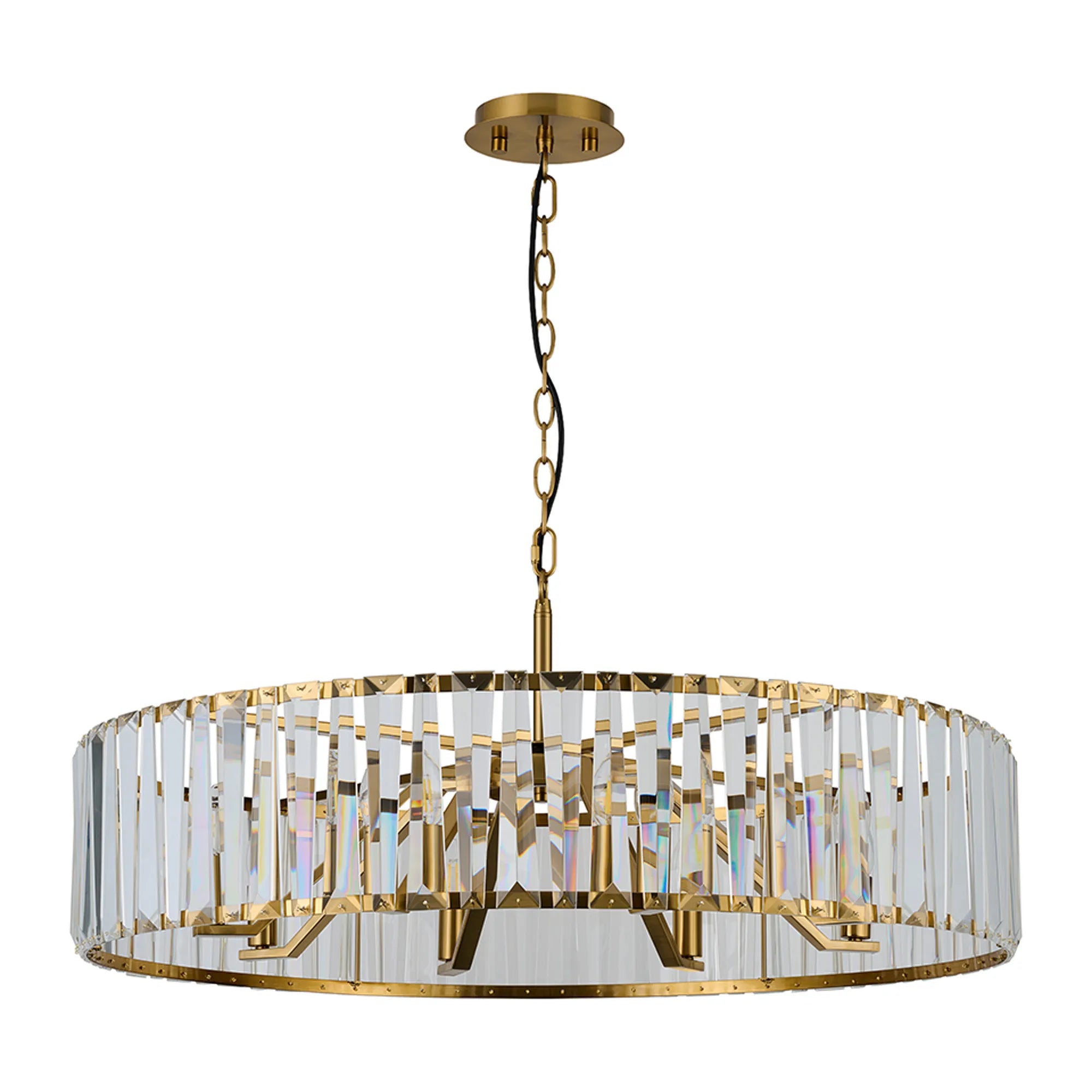 Tudor 4/6/8Lt Crystal Hoop Chandelier- Various Finishes
