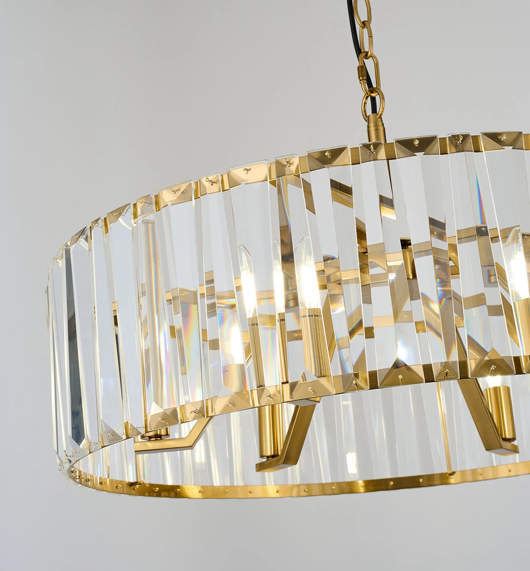 Tudor 4/6/8Lt Crystal Hoop Chandelier- Various Finishes