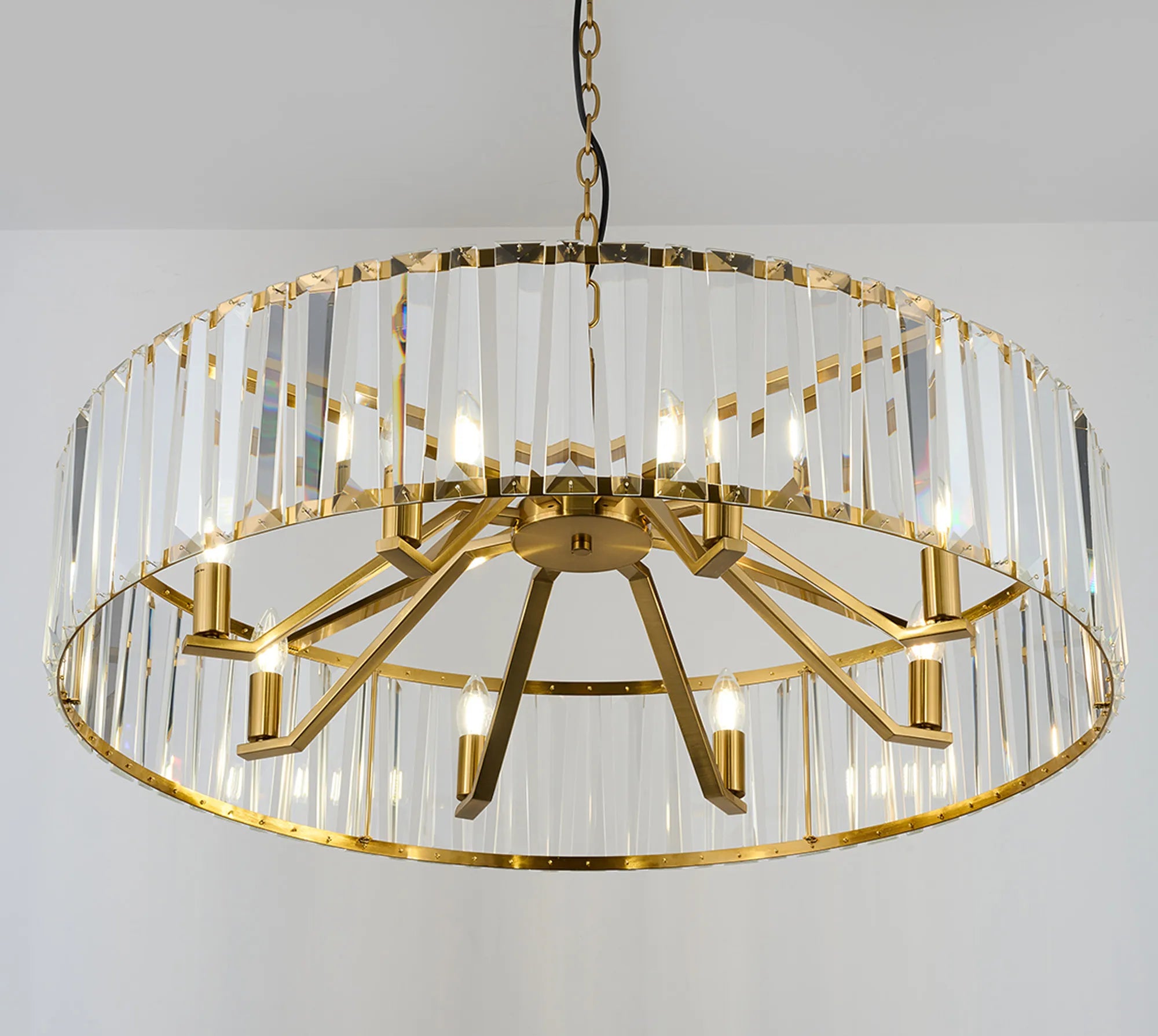 Tudor 4/6/8Lt Crystal Hoop Chandelier- Various Finishes