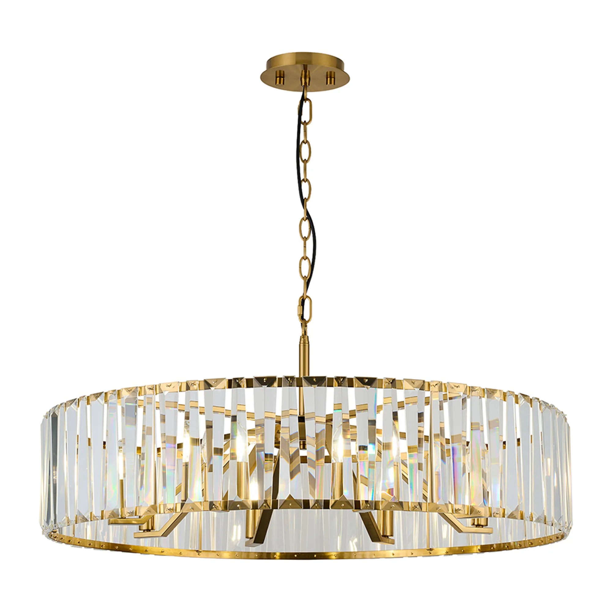 Tudor 4/6/8Lt Crystal Hoop Chandelier- Various Finishes