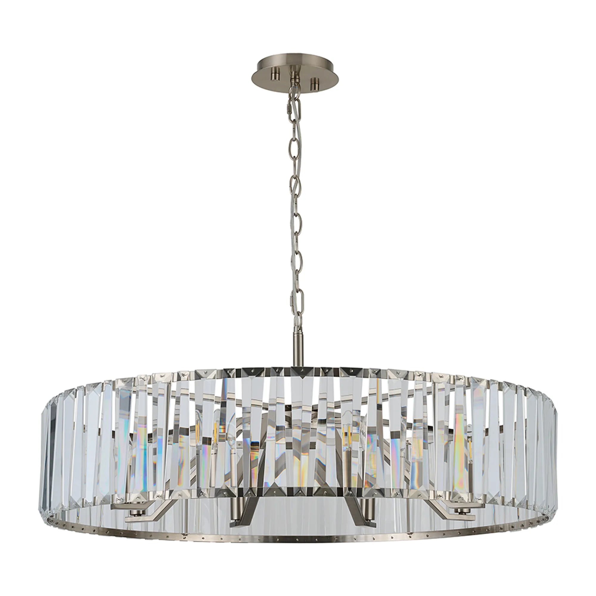 Tudor 4/6/8Lt Crystal Hoop Chandelier- Various Finishes