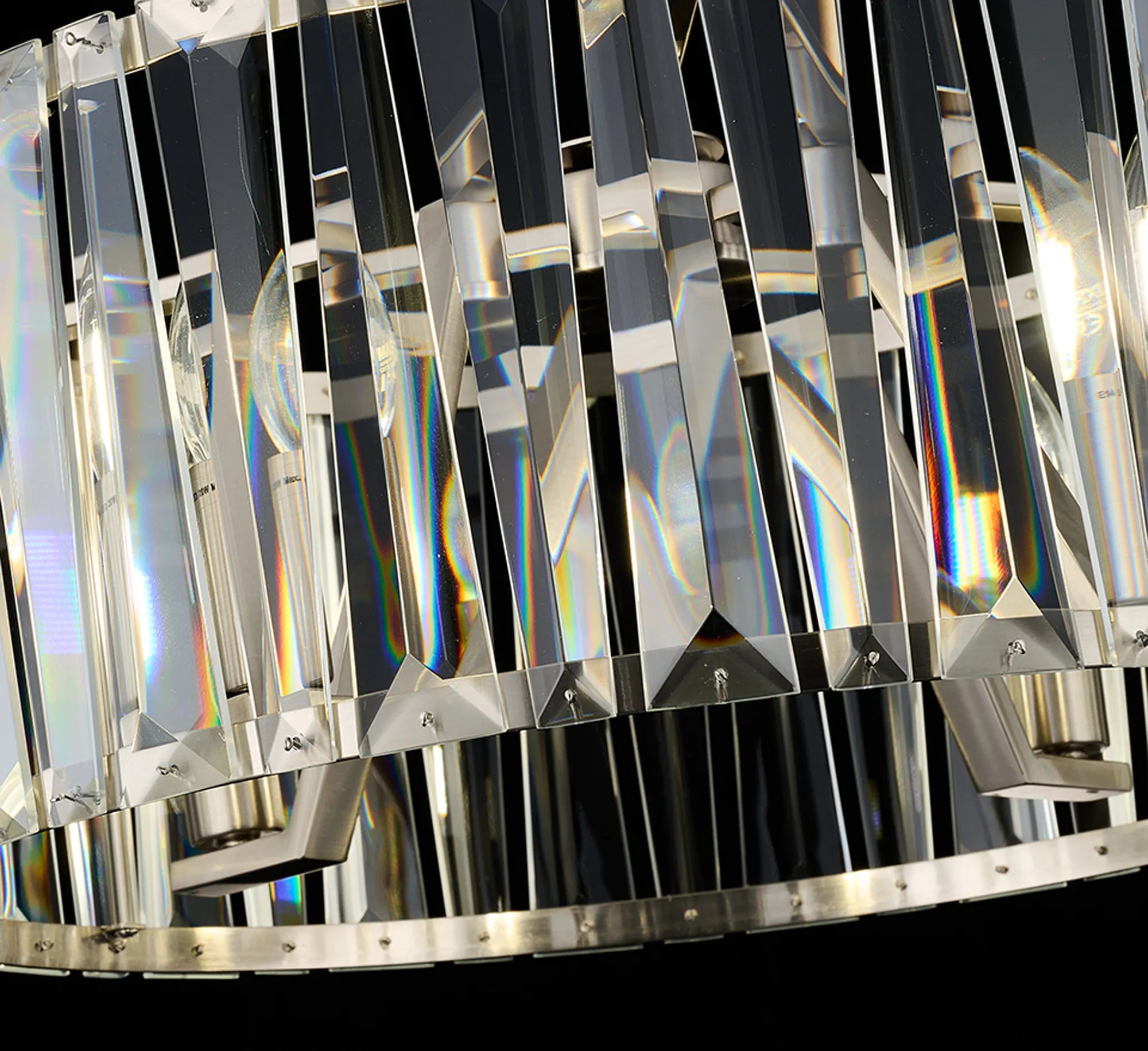 Tudor 4/6/8Lt Crystal Hoop Chandelier- Various Finishes
