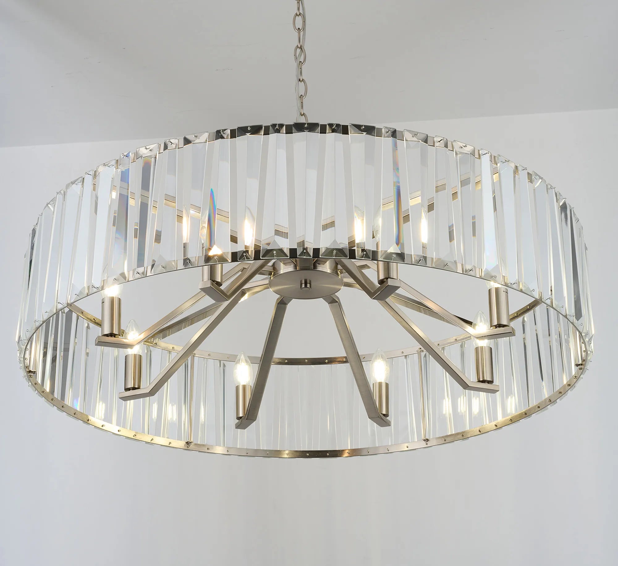 Tudor 4/6/8Lt Crystal Hoop Chandelier- Various Finishes