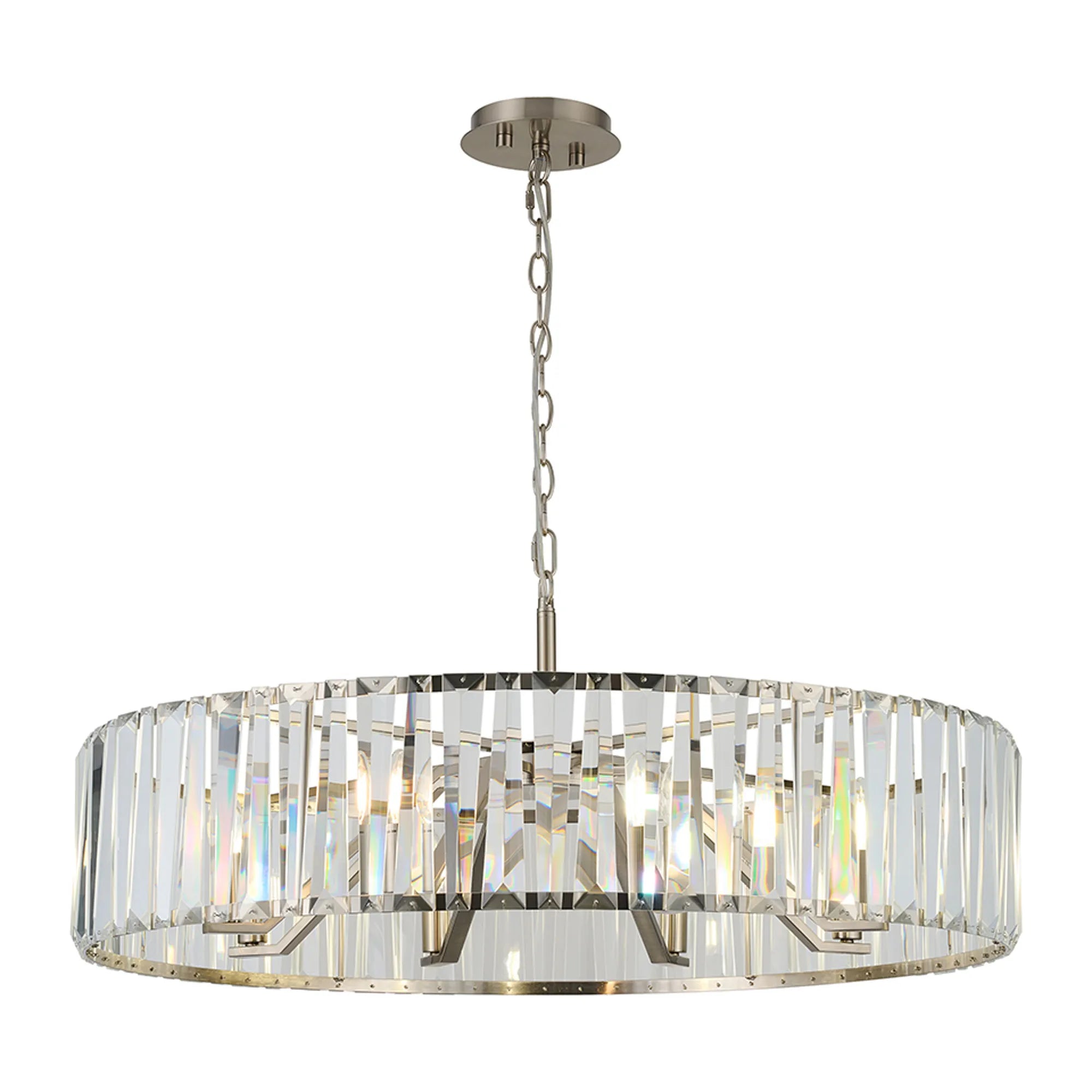 Tudor 4/6/8Lt Crystal Hoop Chandelier- Various Finishes