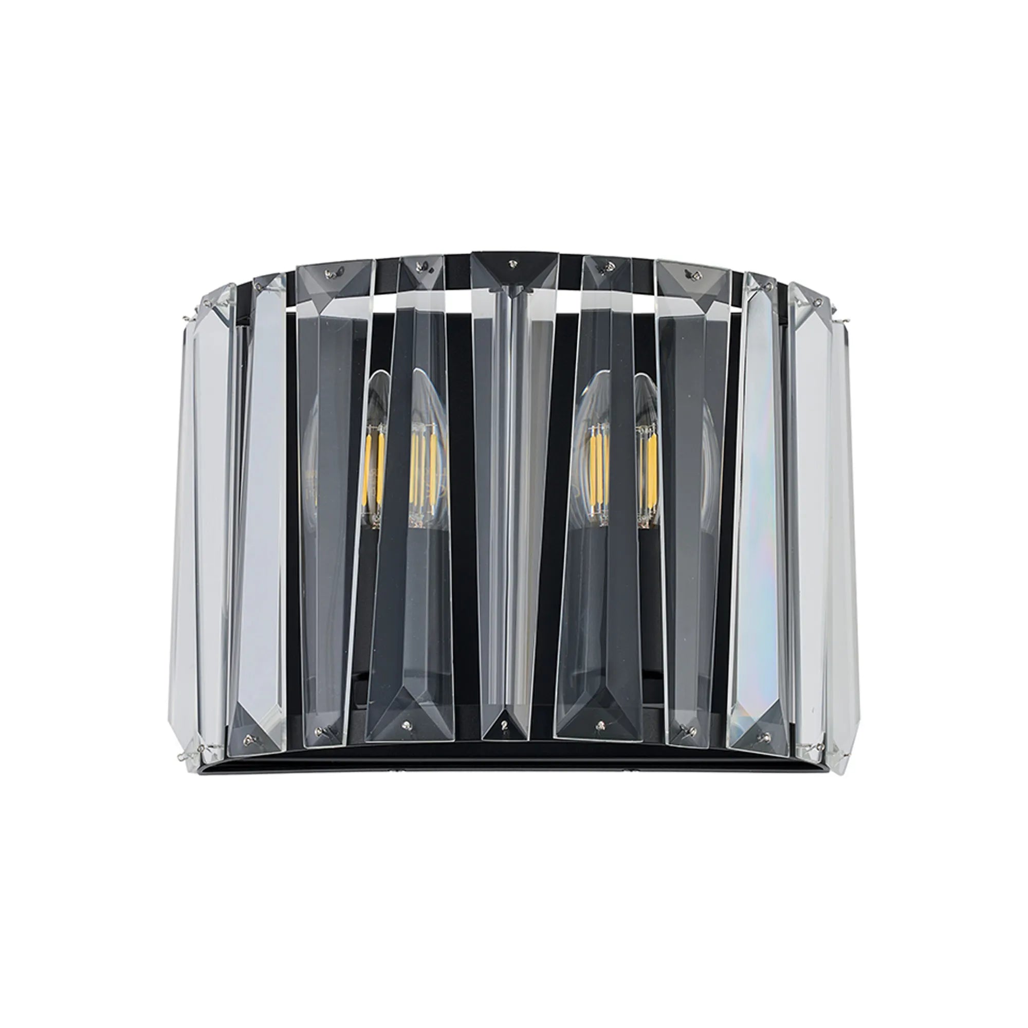 Tudor Crystal Wall Light- Satin Nickel/ Black/ Brass Finishes