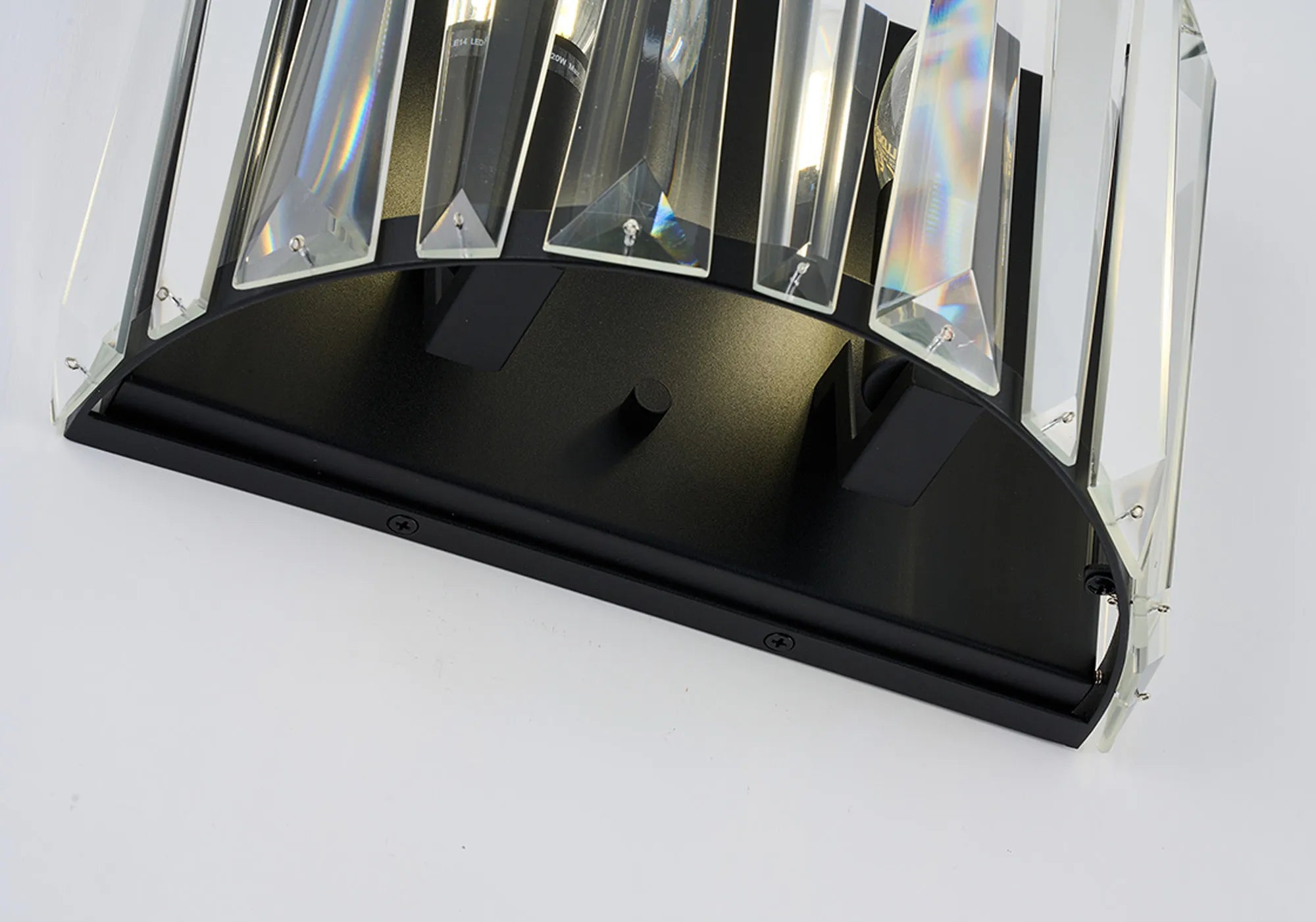 Tudor Crystal Wall Light- Satin Nickel/ Black/ Brass Finishes
