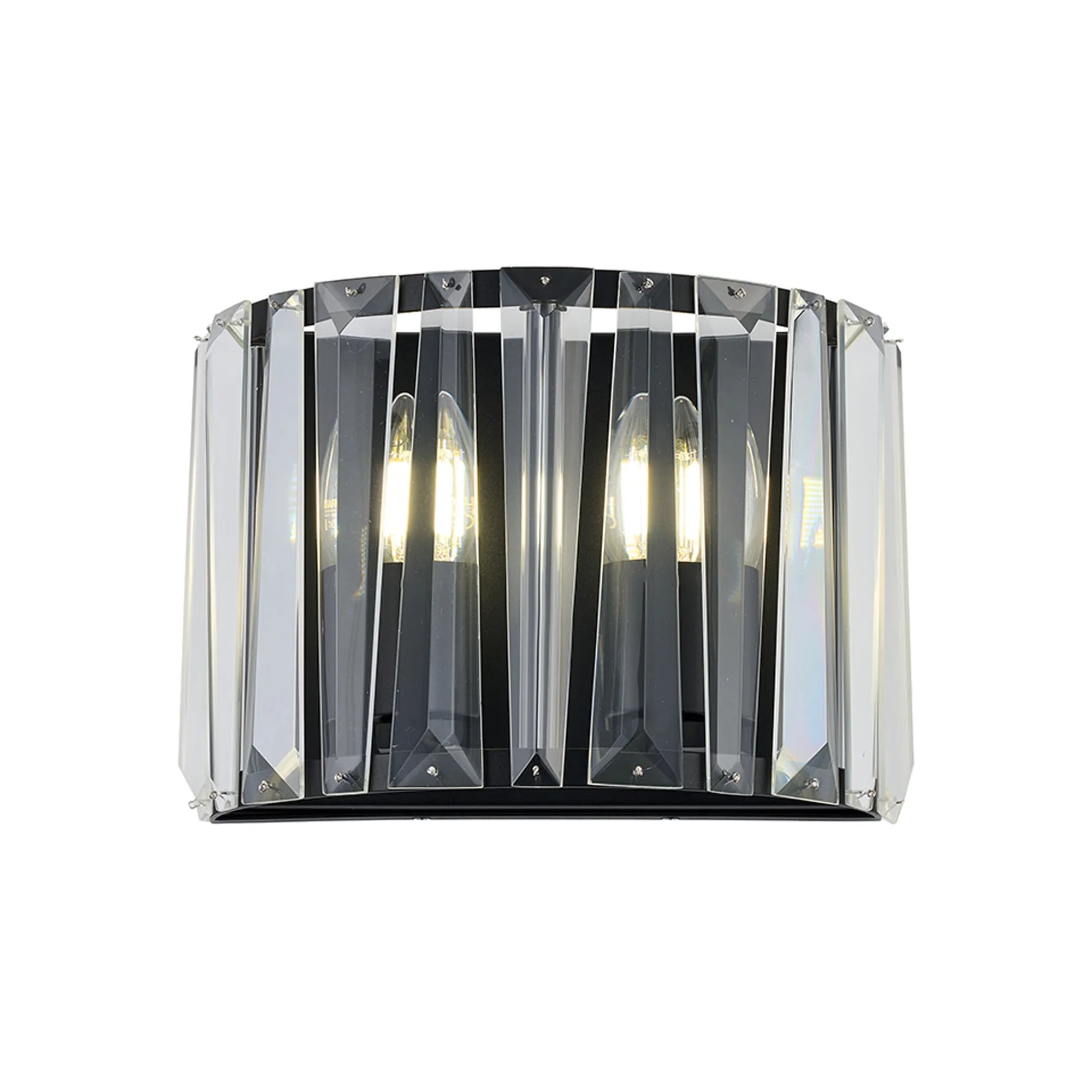 Tudor Crystal Wall Light- Satin Nickel/ Black/ Brass Finishes