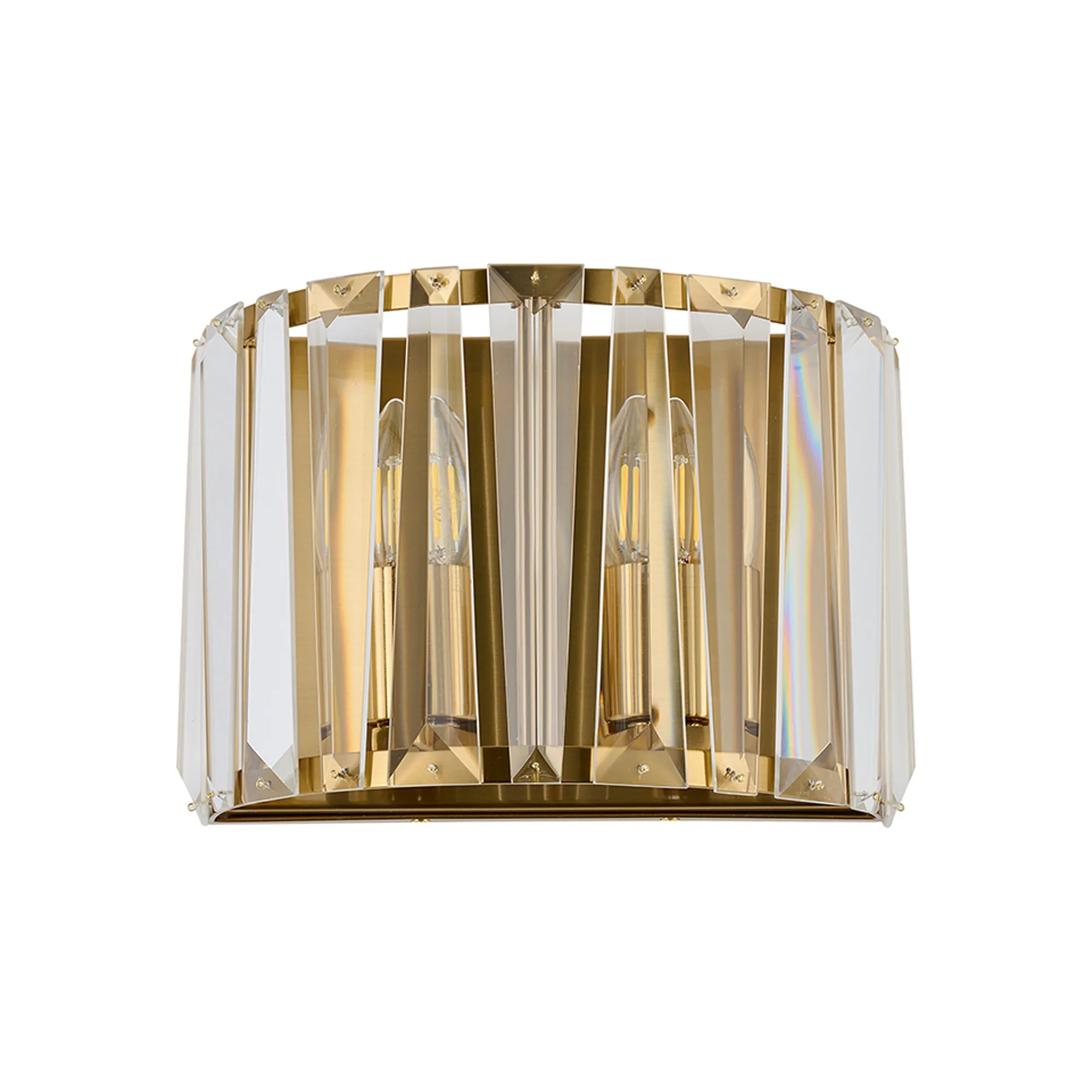Tudor Crystal Wall Light- Satin Nickel/ Black/ Brass Finishes