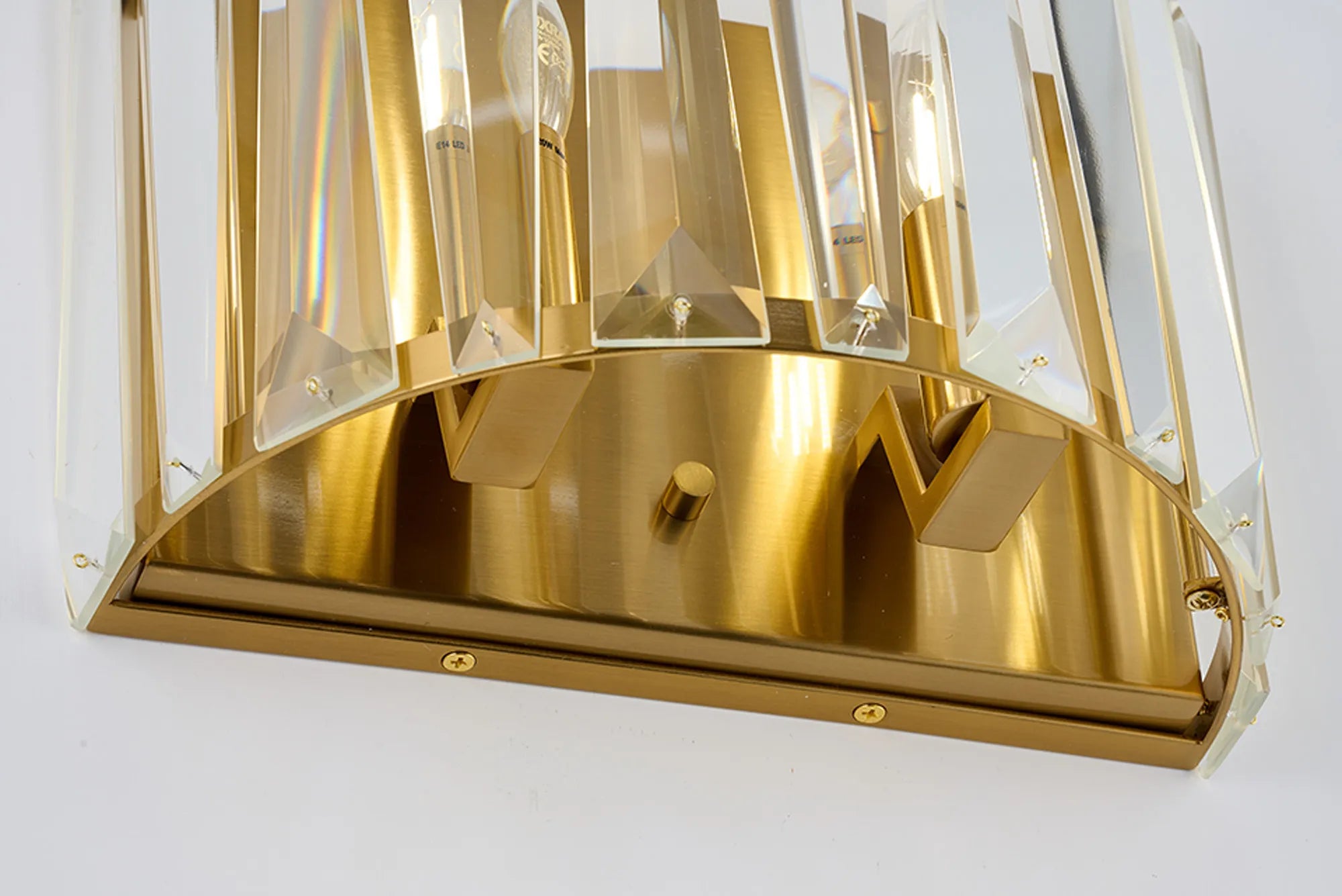 Tudor Crystal Wall Light- Satin Nickel/ Black/ Brass Finishes
