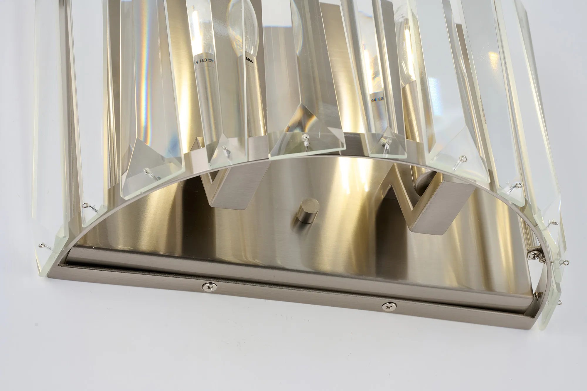 Tudor Crystal Wall Light- Satin Nickel/ Black/ Brass Finishes