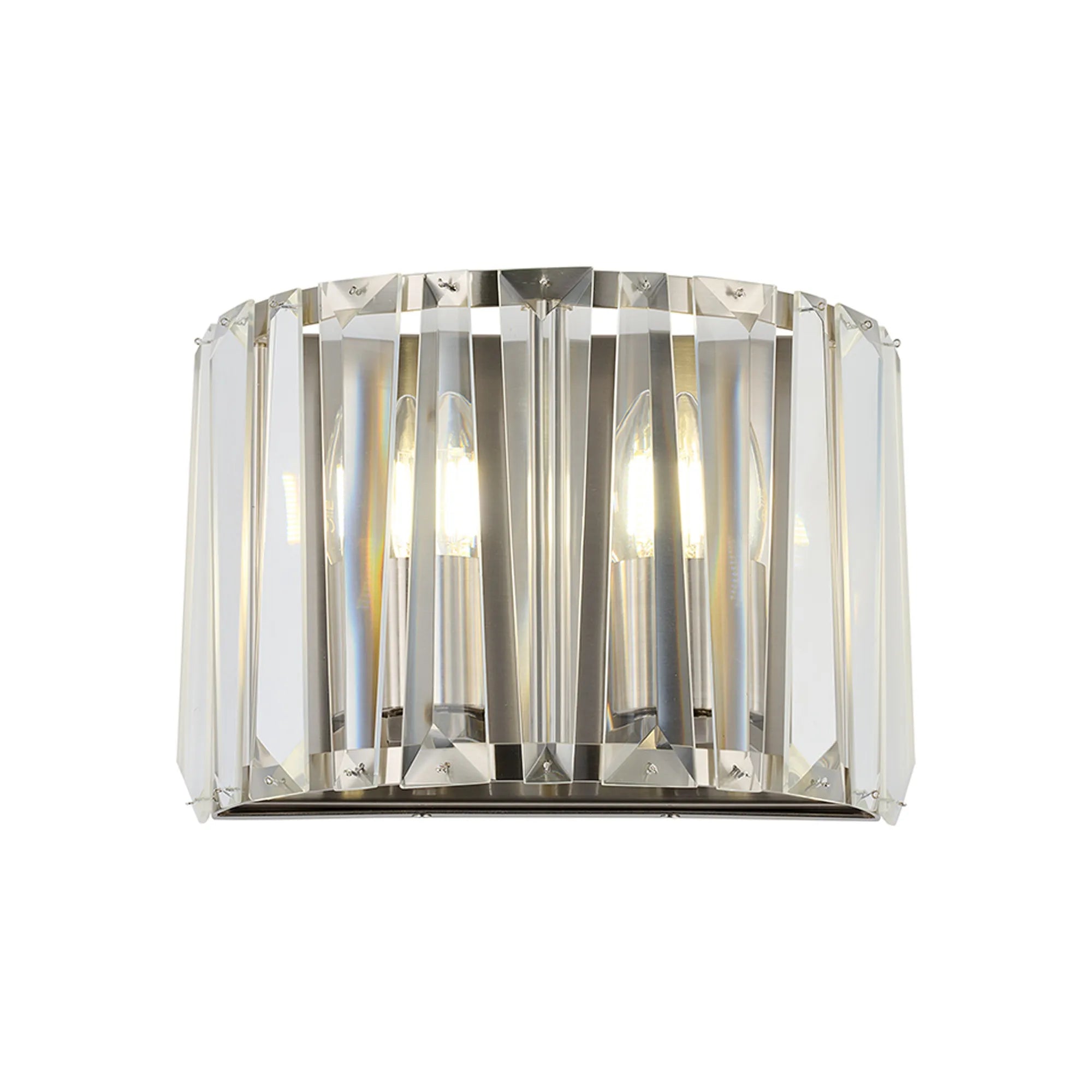 Tudor Crystal Wall Light- Satin Nickel/ Black/ Brass Finishes
