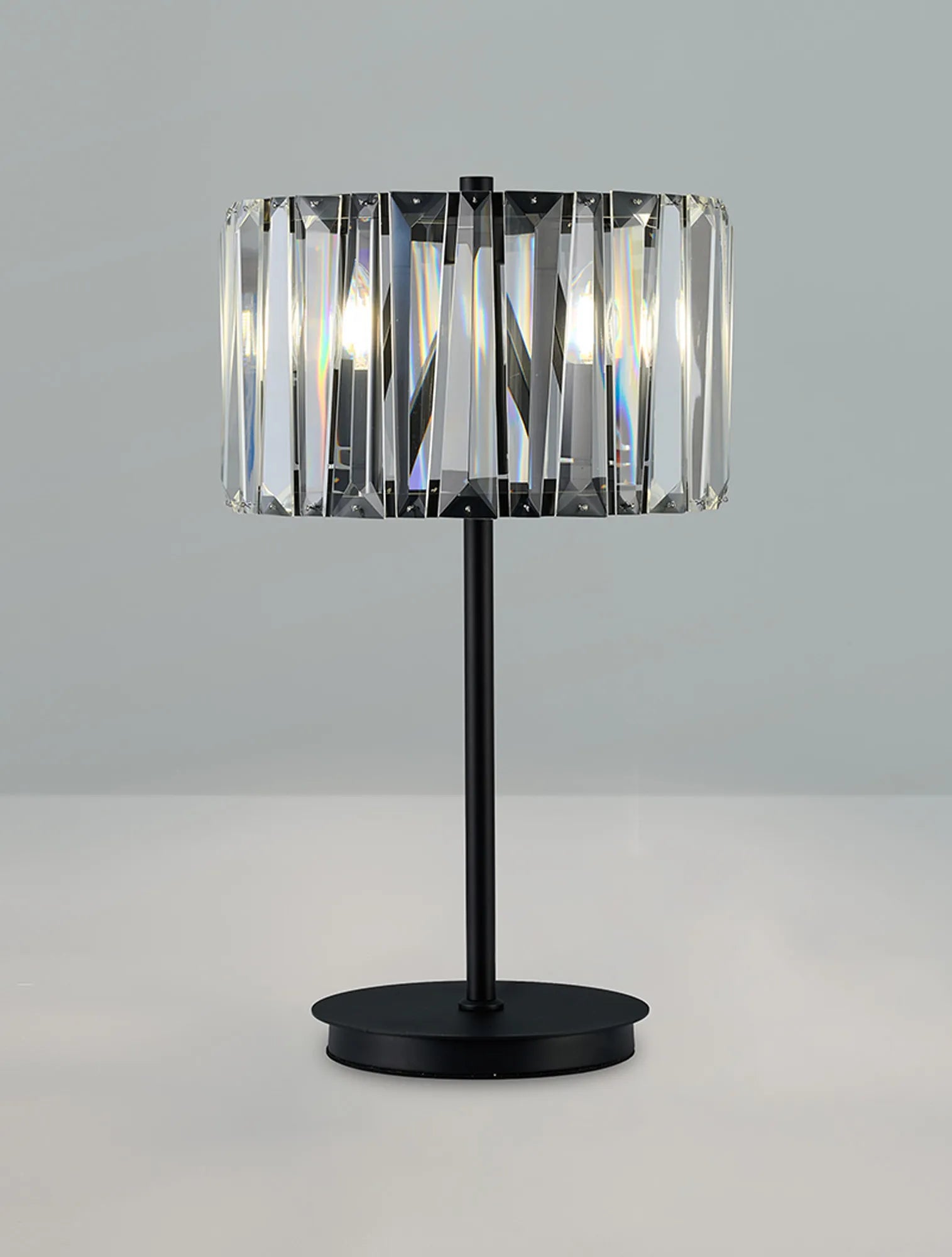 Tudor Crystal Table Lamp- Brass/ Black/ Satin Nickel Finishes