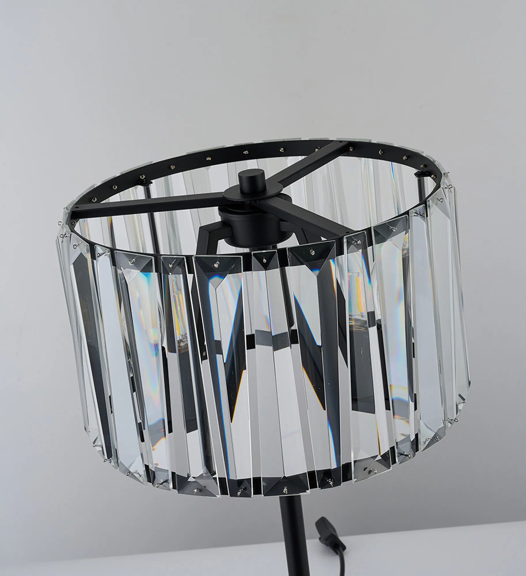 Tudor Crystal Table Lamp- Brass/ Black/ Satin Nickel Finishes