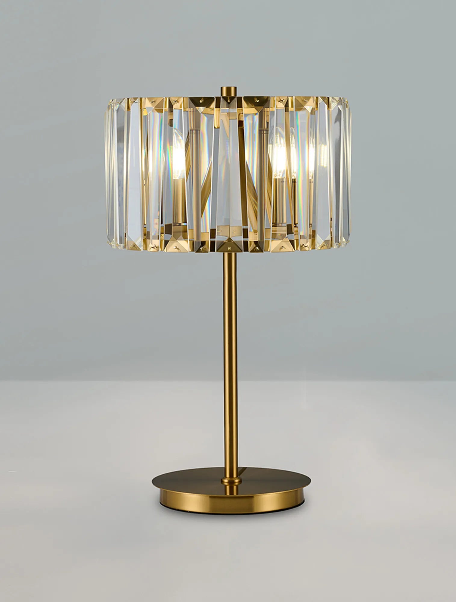 Tudor Crystal Table Lamp- Brass/ Black/ Satin Nickel Finishes
