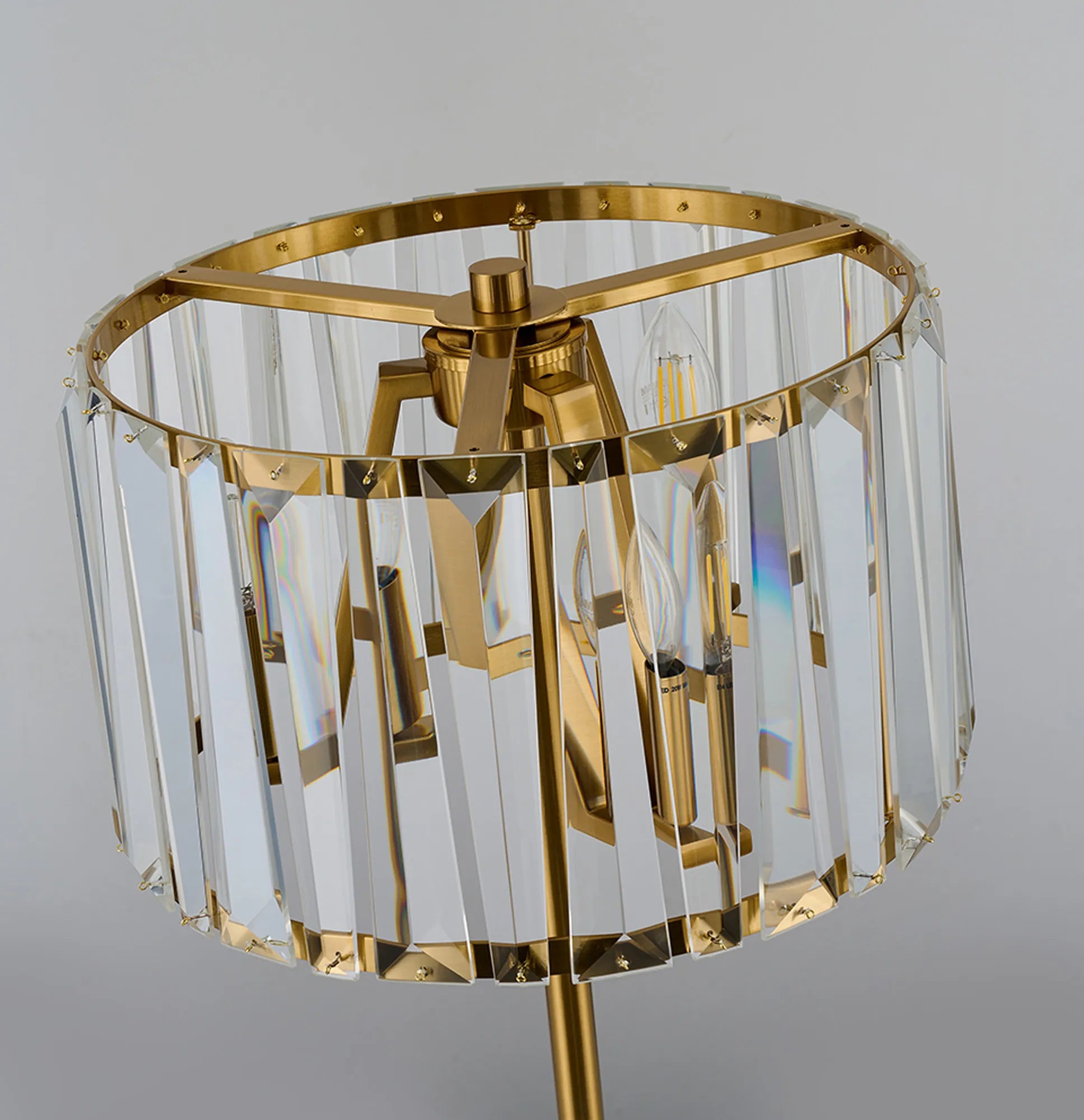 Tudor Crystal Table Lamp- Brass/ Black/ Satin Nickel Finishes