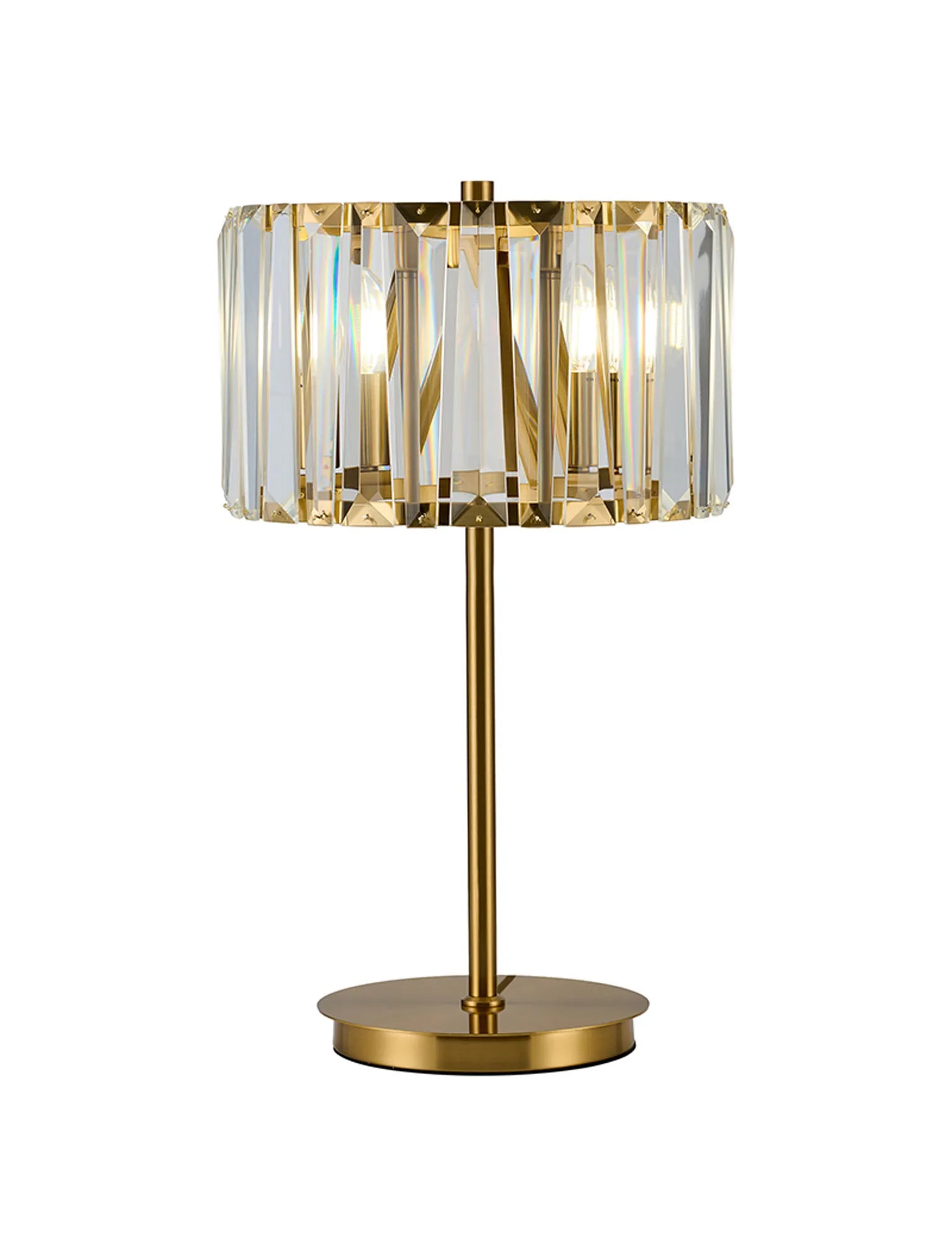 Tudor Crystal Table Lamp- Brass/ Black/ Satin Nickel Finishes