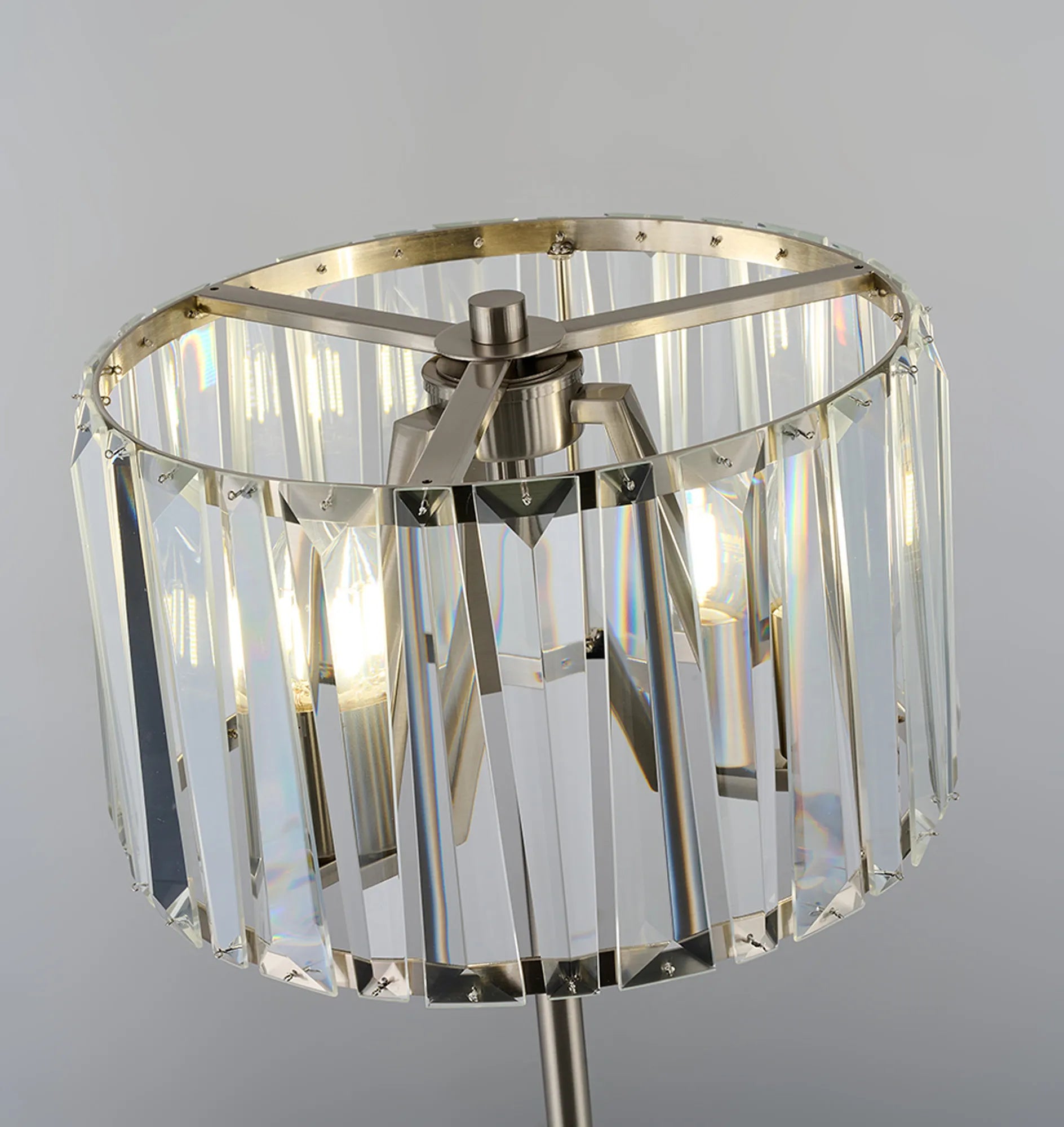 Tudor Crystal Table Lamp- Brass/ Black/ Satin Nickel Finishes