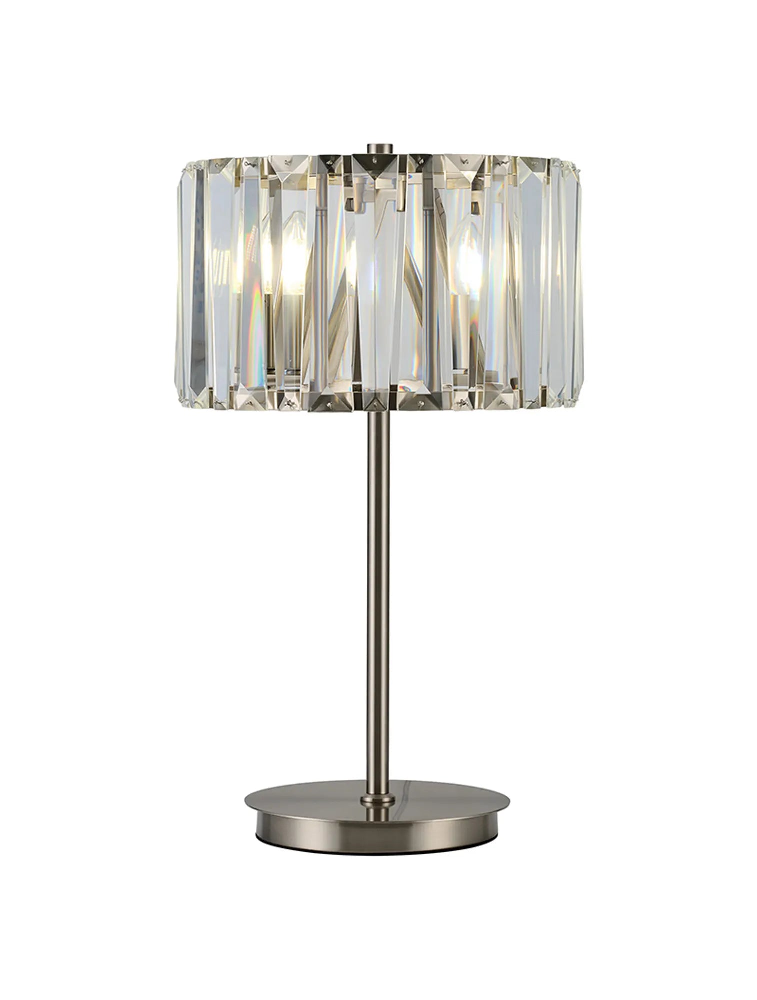 Tudor Crystal Table Lamp- Brass/ Black/ Satin Nickel Finishes