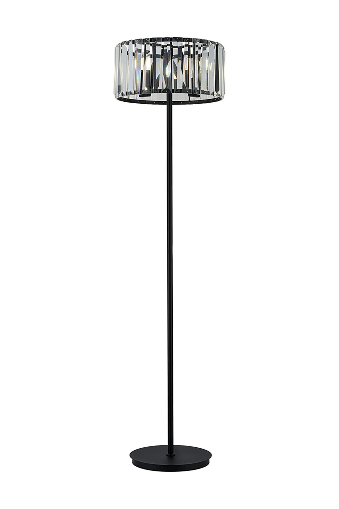 Tudor Crystal Floor Lamp- Black/ Brass/ Nickel Finishes