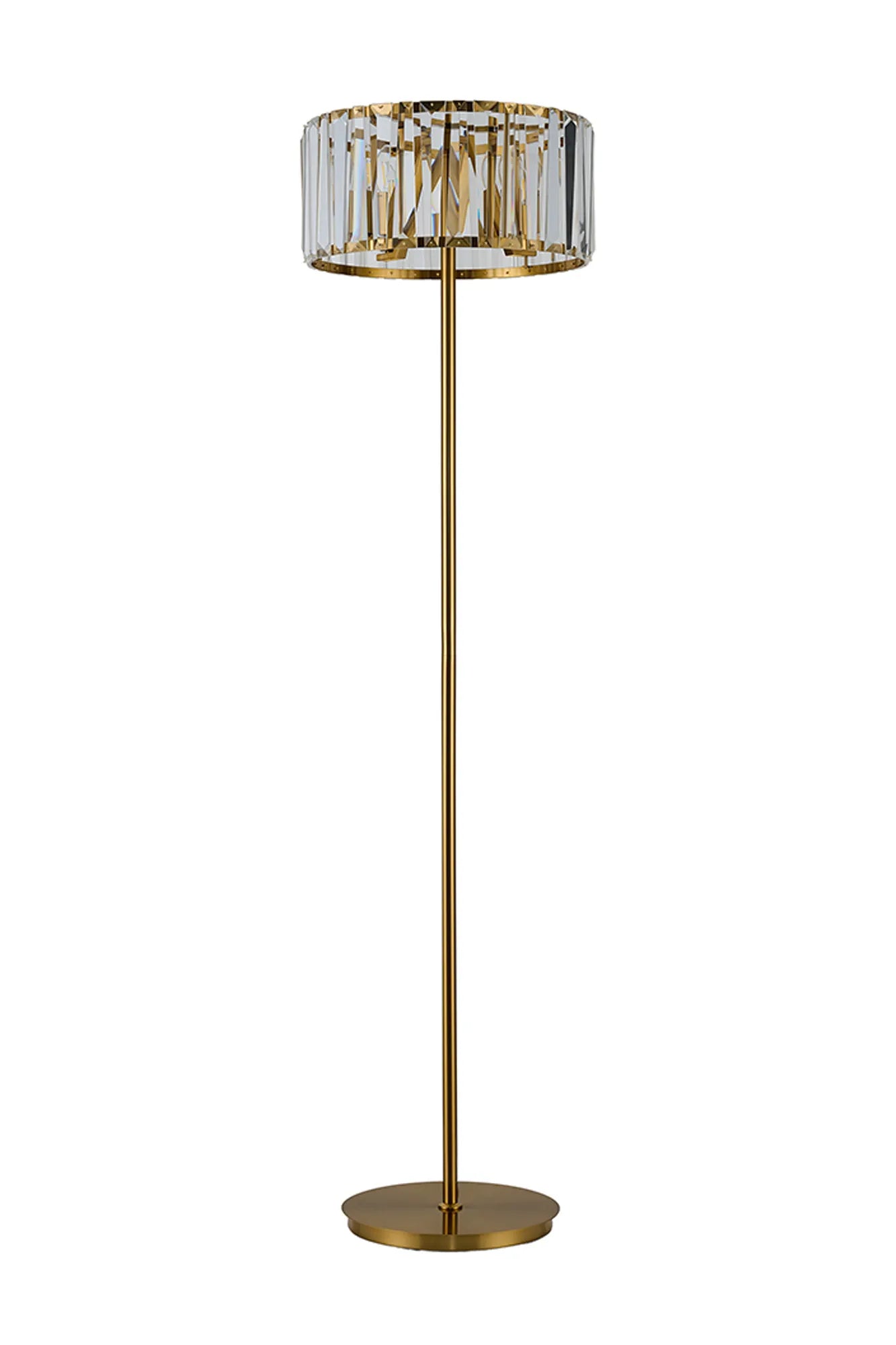 Tudor Crystal Floor Lamp- Black/ Brass/ Nickel Finishes