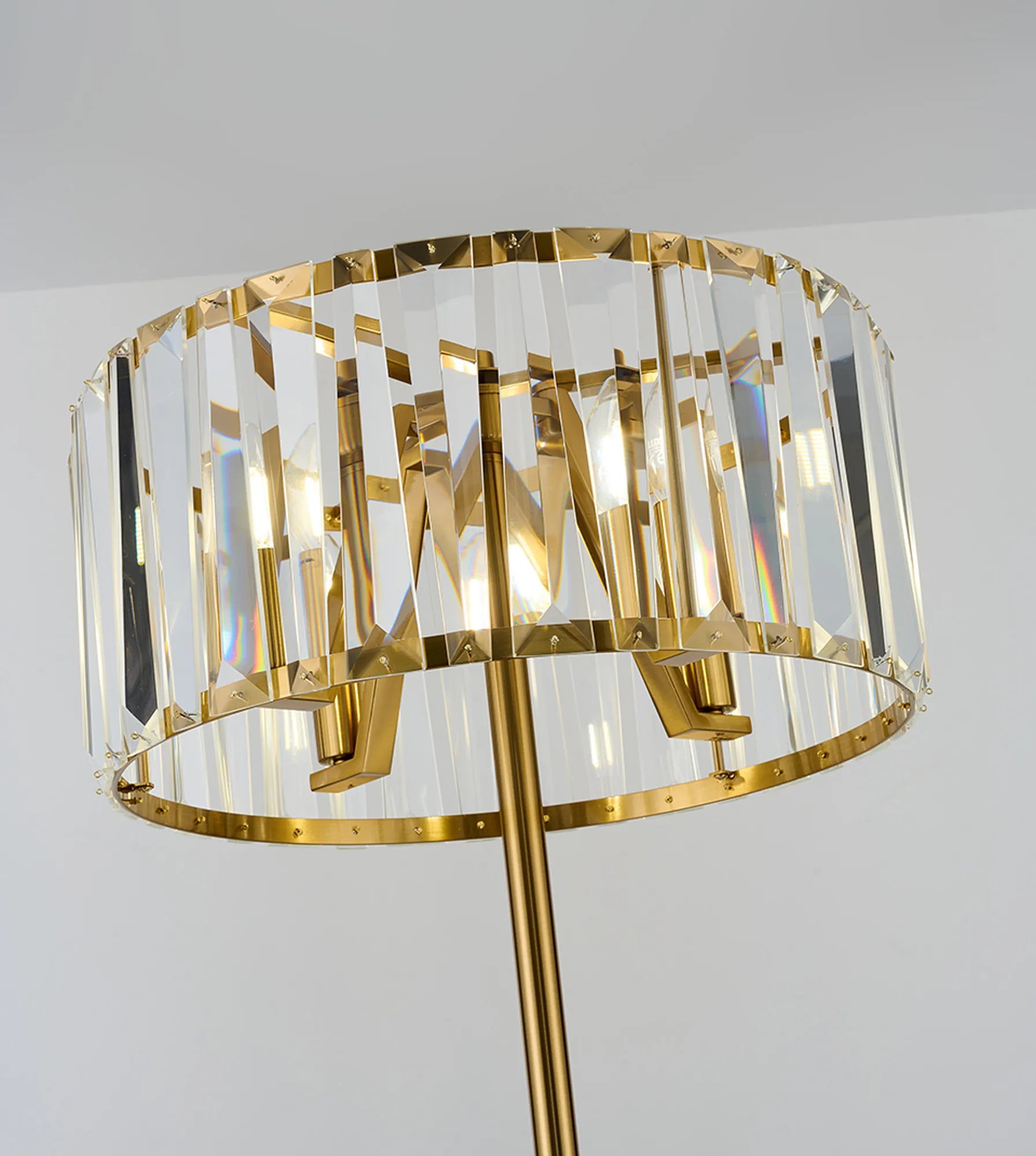 Tudor Crystal Floor Lamp- Black/ Brass/ Nickel Finishes