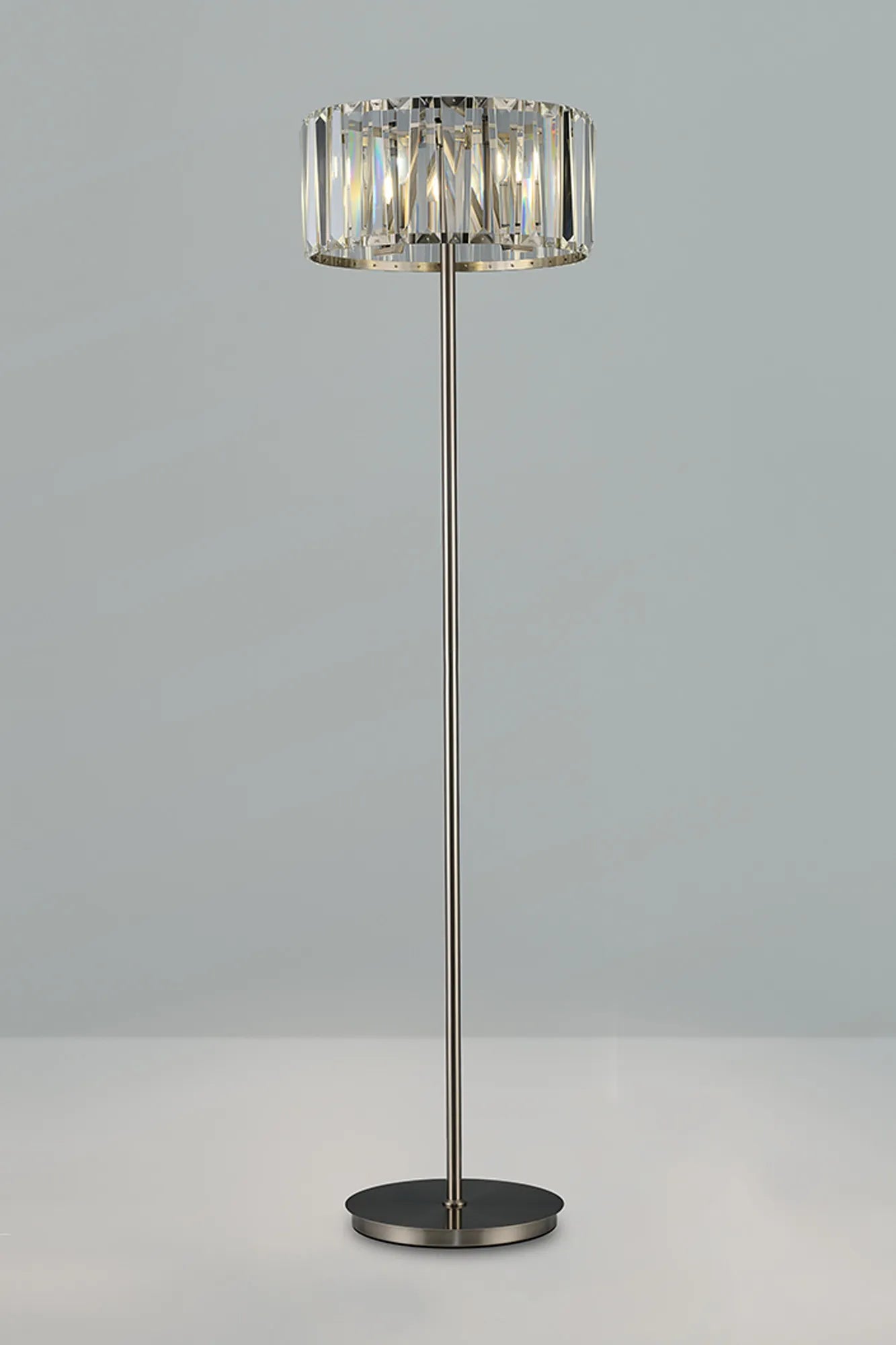 Tudor Crystal Floor Lamp- Black/ Brass/ Nickel Finishes