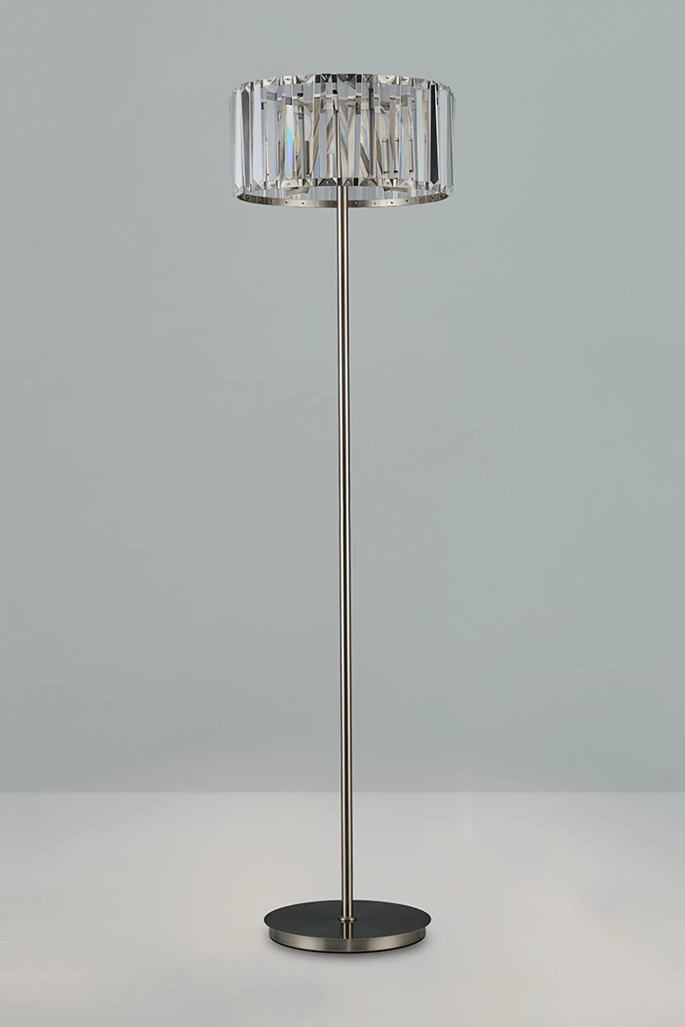 Tudor Crystal Floor Lamp- Black/ Brass/ Nickel Finishes