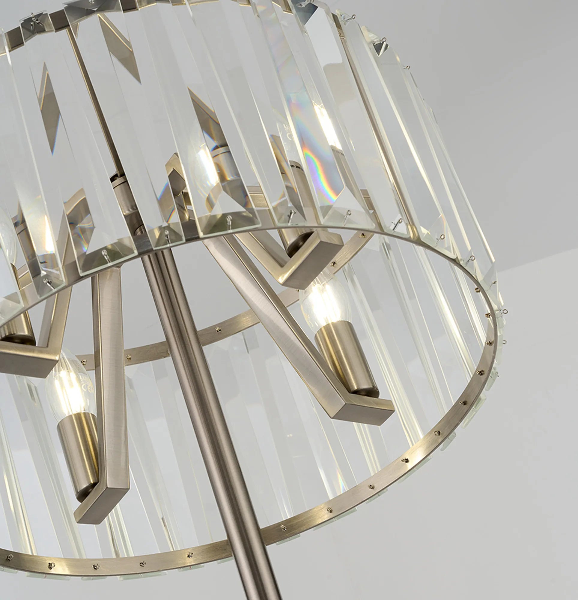 Tudor Crystal Floor Lamp- Black/ Brass/ Nickel Finishes