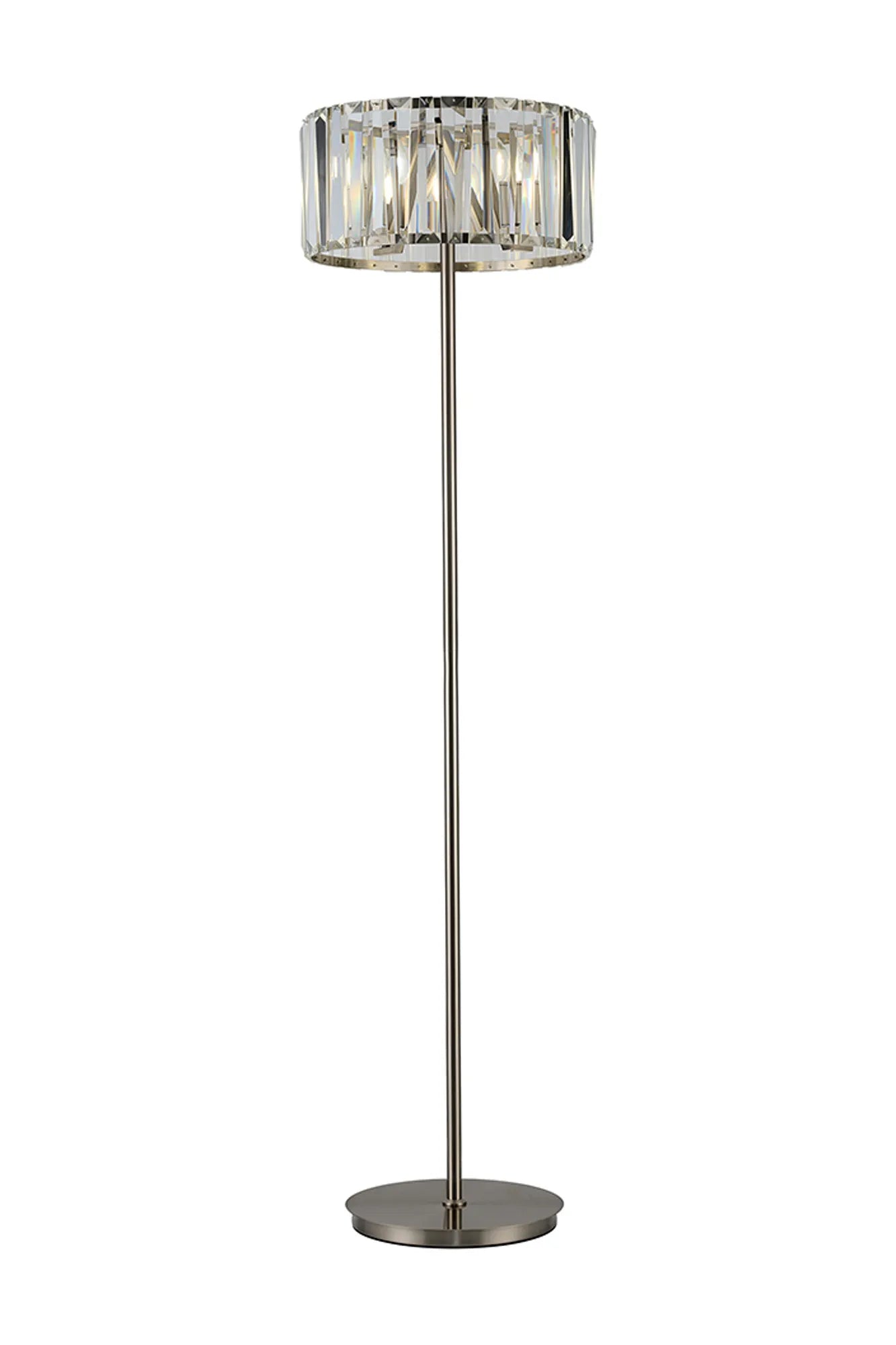 Tudor Crystal Floor Lamp- Black/ Brass/ Nickel Finishes
