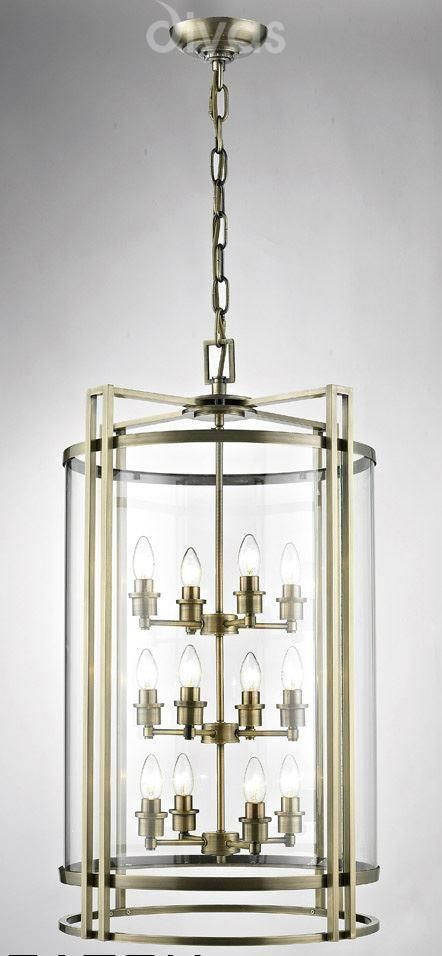 Eaton Pendant 3,4,6,12 Light- Polished Chrome/ Antique Brass