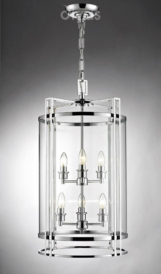 Eaton Pendant 3,4,6,12 Light- Polished Chrome/ Antique Brass