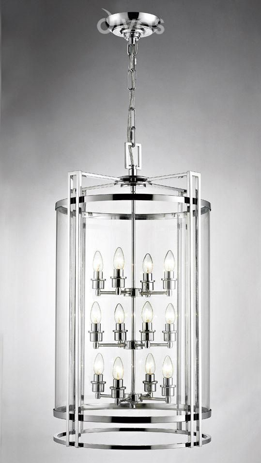 Eaton Pendant 3,4,6,12 Light- Polished Chrome/ Antique Brass