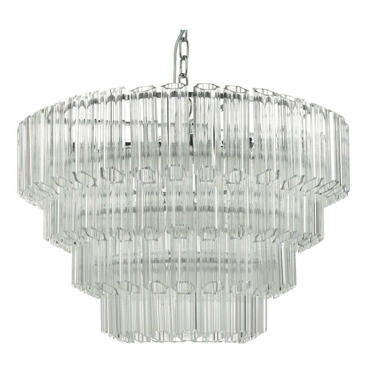 Tuvalu 4 Tier 9 Light Chandelier Crystal & Polished Chrome