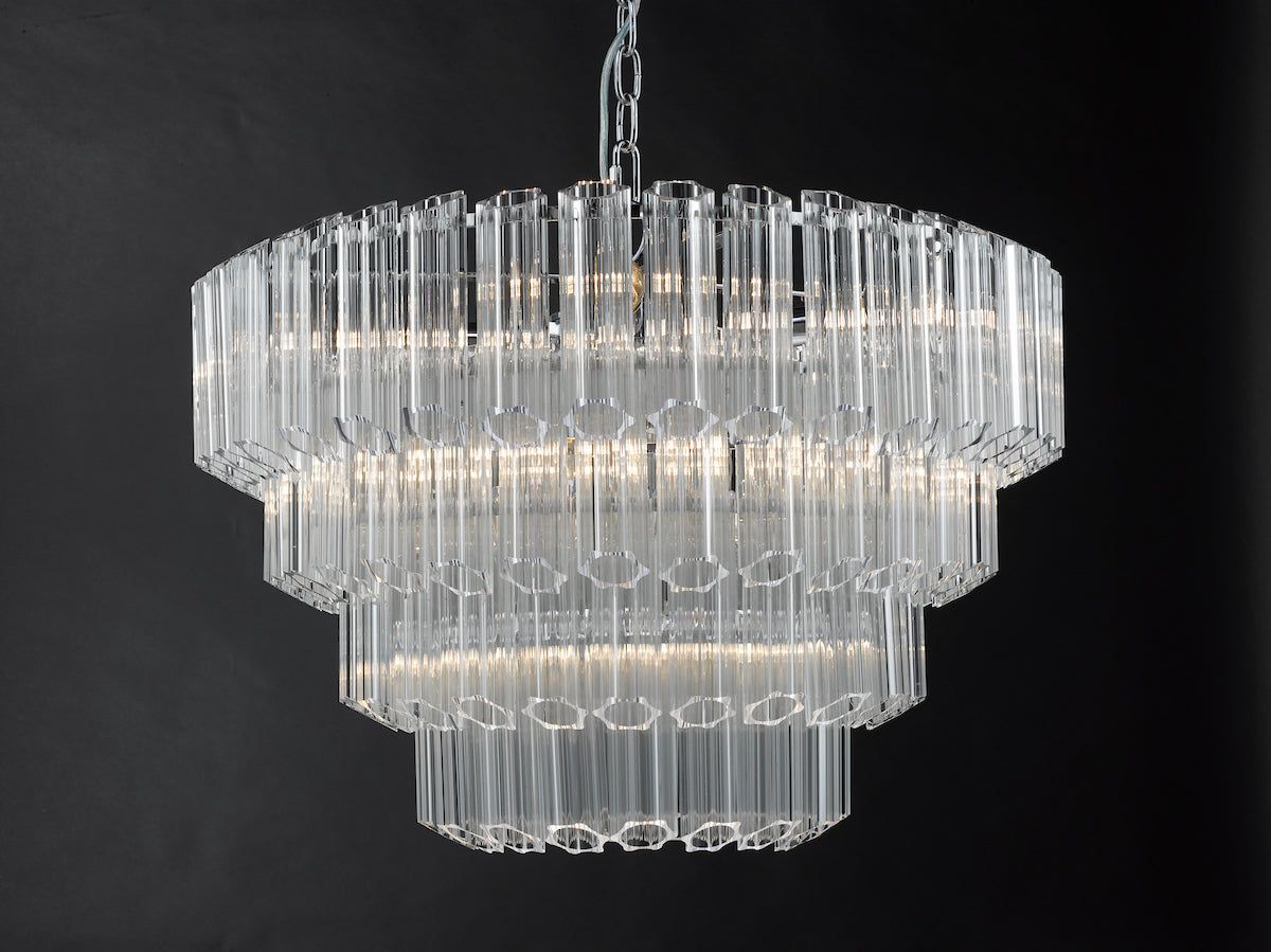 Tuvalu 4 Tier 9 Light Chandelier Crystal & Polished Chrome