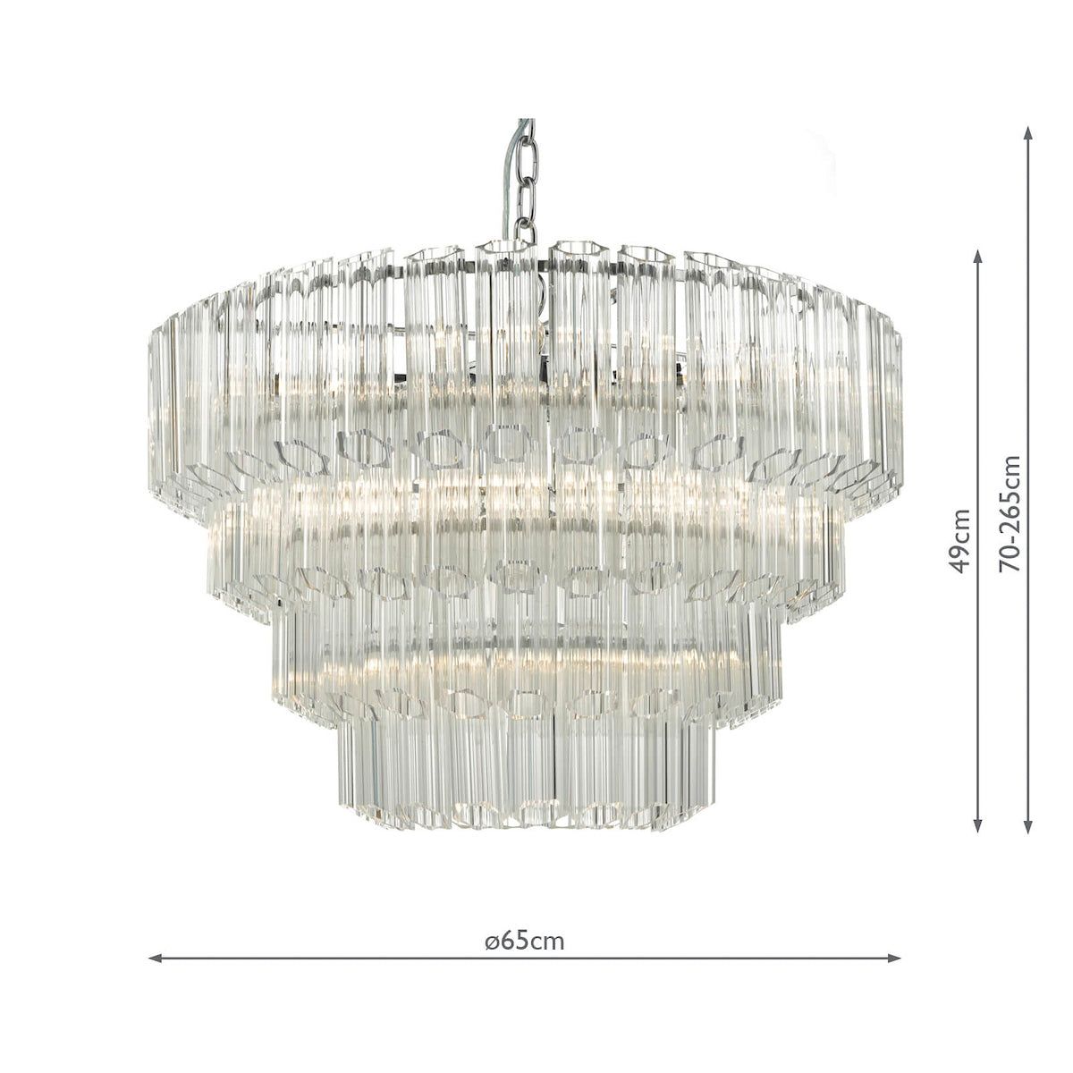 Tuvalu 4 Tier 9 Light Chandelier Crystal & Polished Chrome