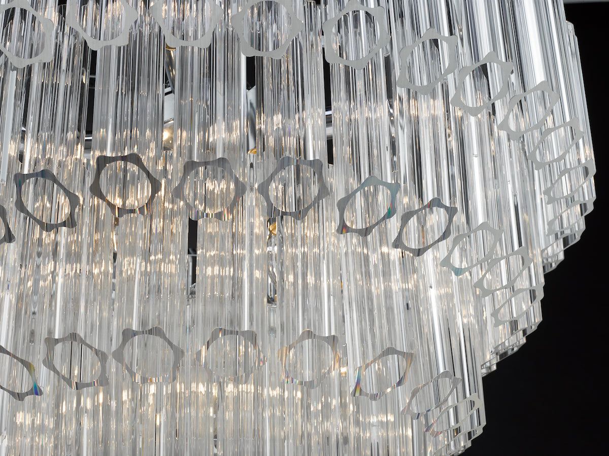 Tuvalu 4 Tier 9 Light Chandelier Crystal & Polished Chrome