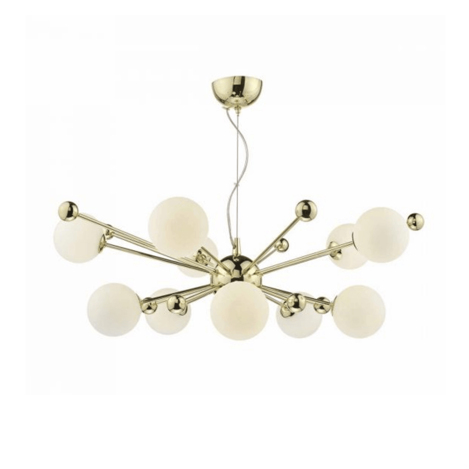 Dar Ursa 10 Light Pendant Gold & Opal Glass - Cusack Lighting