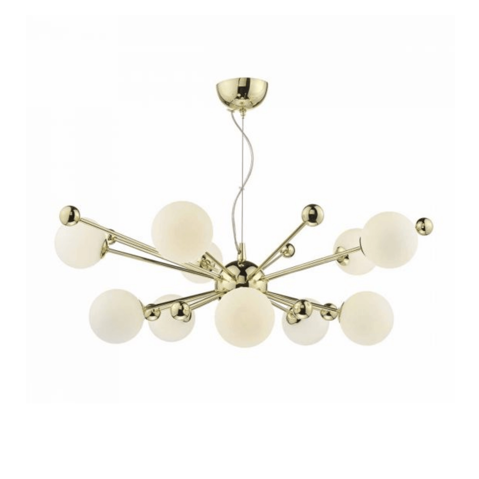 Dar Ursa 10 Light Pendant Gold & Opal Glass - Cusack Lighting
