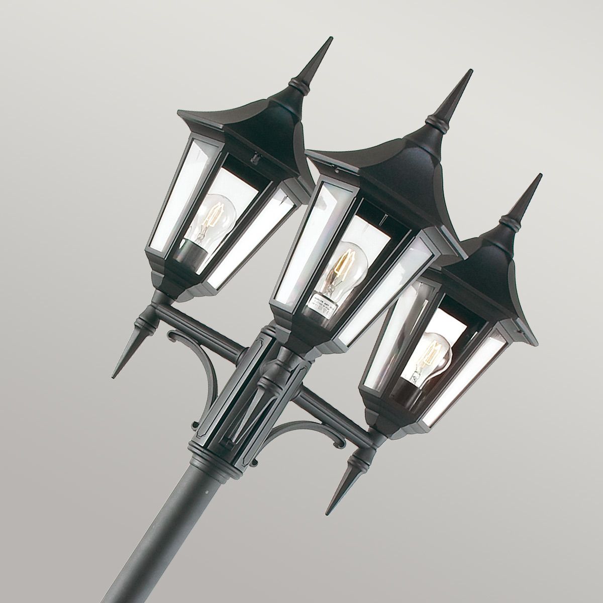 Valencia 1/2/3Lt Head Lamp Post - Black IP54  E27