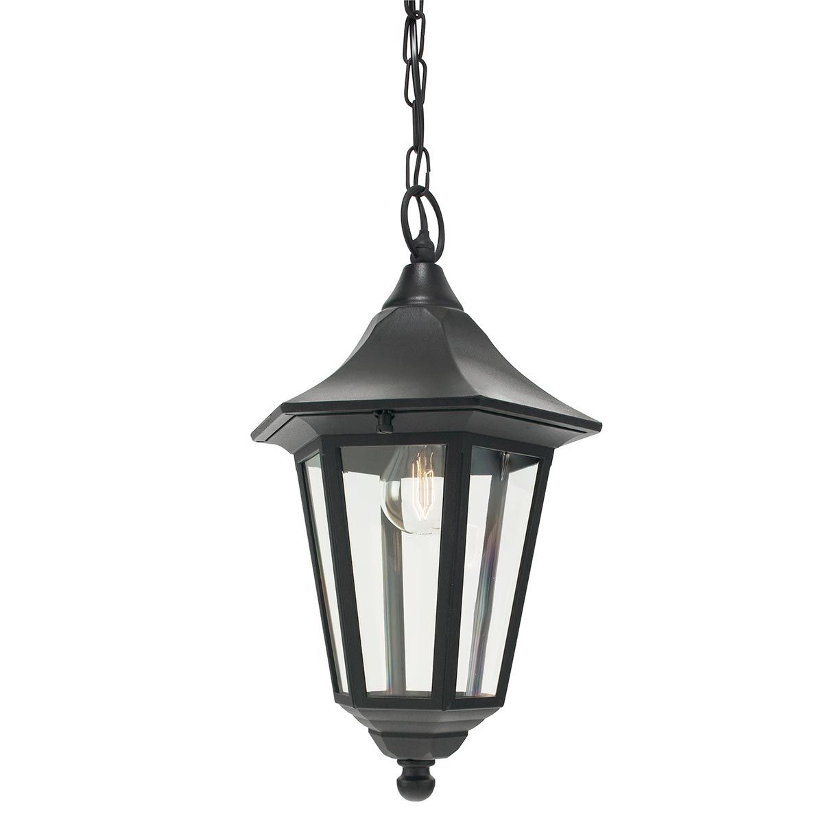 Valencia 1 Light Medium/Large Chain Lantern - Black IP54 E27