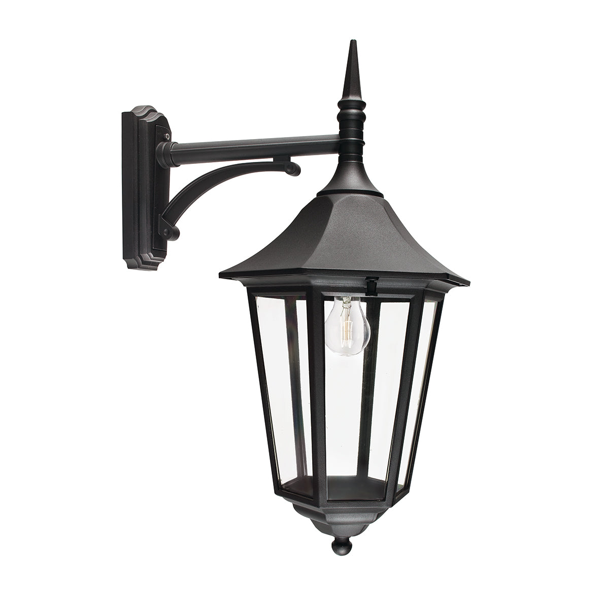 Valencia 1 Light Medium/Large Down/Up Lantern - Black Finish