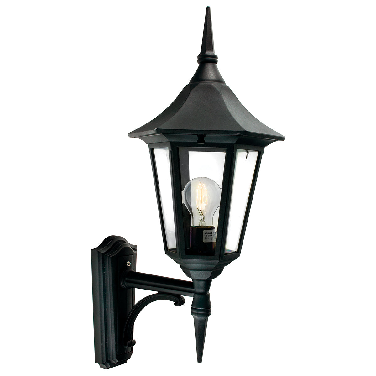 Valencia 1 Light Medium/Large Down/Up Lantern - Black Finish