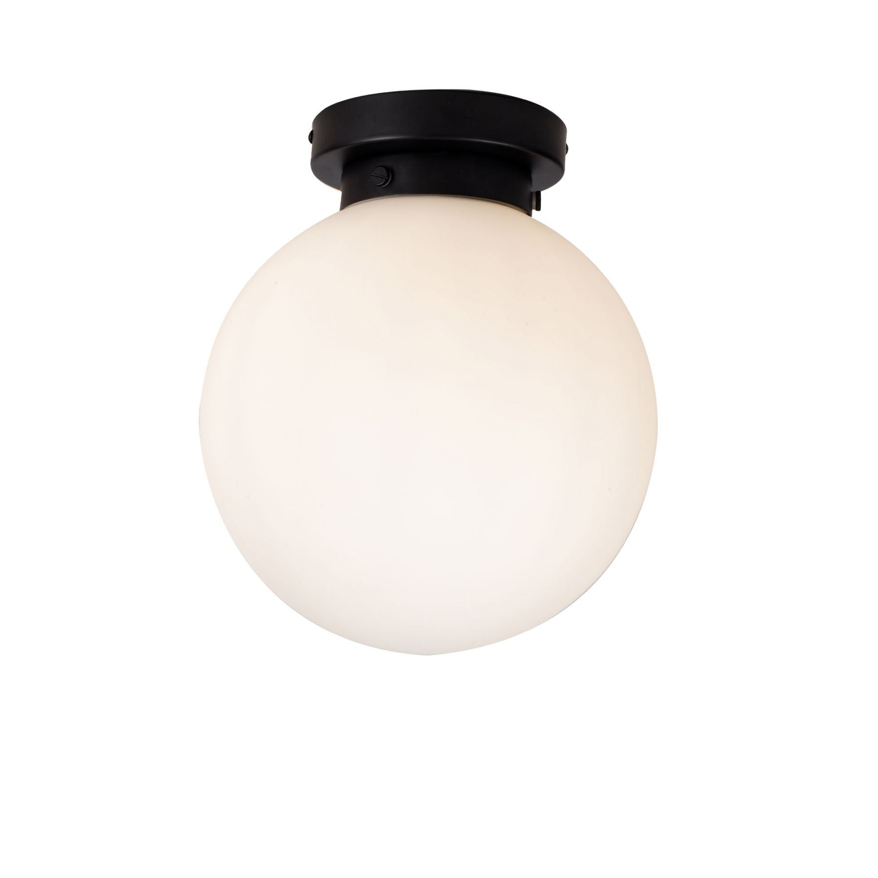 Vanity 1 Light Flush Matt Black/Polished Chrome with Opal Ball