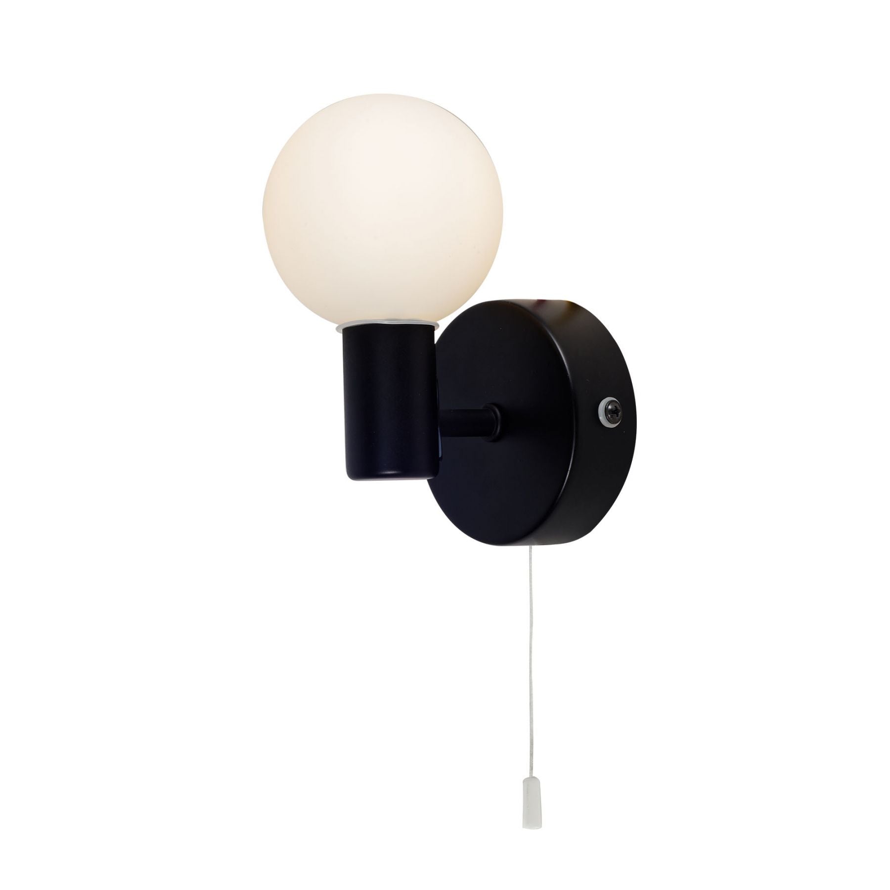 Vanity 1Lt Wall Light IP44 - Polished Chrome/Matt Black