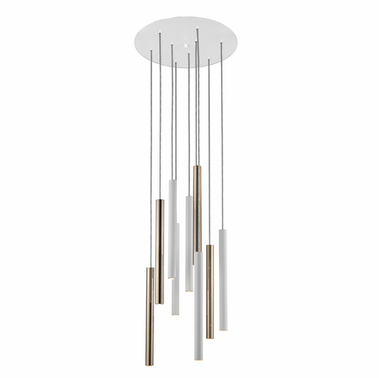 Varas , 9 L., Gold/white, Chrome/white, Gold/black - Cusack Lighting