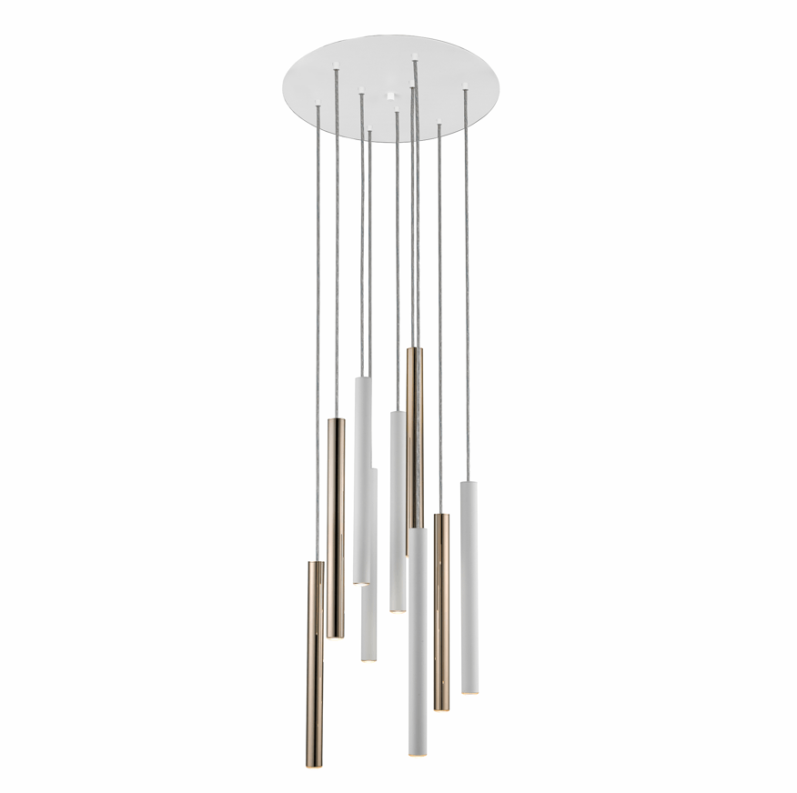 Varas , 9 L., Gold/white, Chrome/white, Gold/black - Cusack Lighting