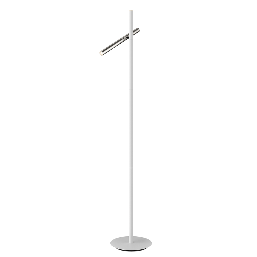 Varas Floor Lamp, Chrome/White, Gold/Black - Cusack Lighting