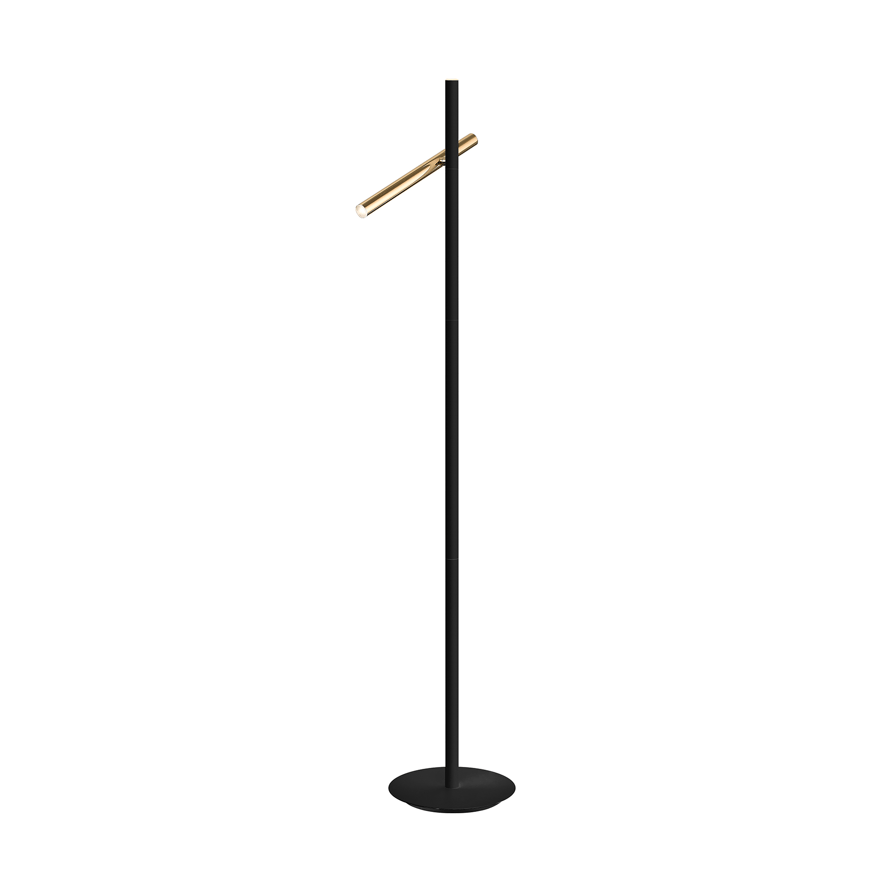 Varas Floor Lamp, Chrome/White, Gold/Black - Cusack Lighting