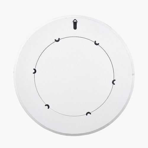 Veneer Round Wall Mirror - White Marble Finish