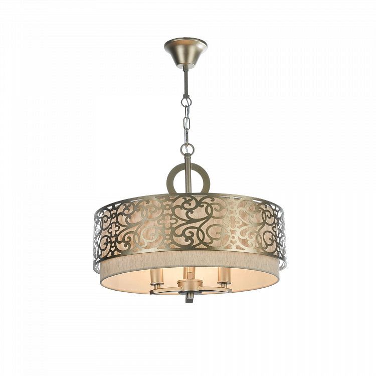 MAYTONI | Venera 3lt Pendant Lamp | Brass/Linen - Cusack Lighting